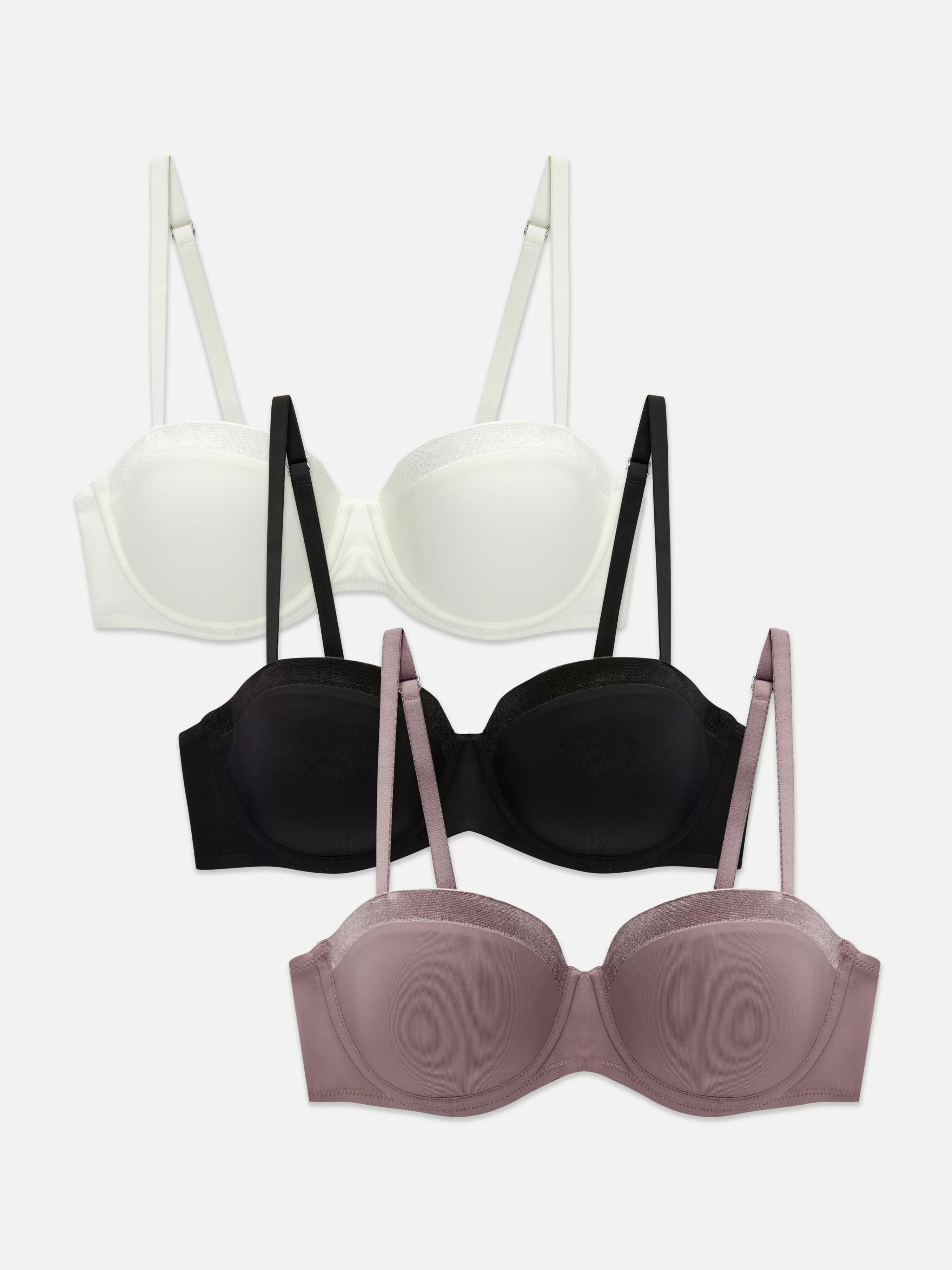 Primark Bhs | Balconette-BHs Mit Satinborte, A-DD, 3er-Pack Schwarz