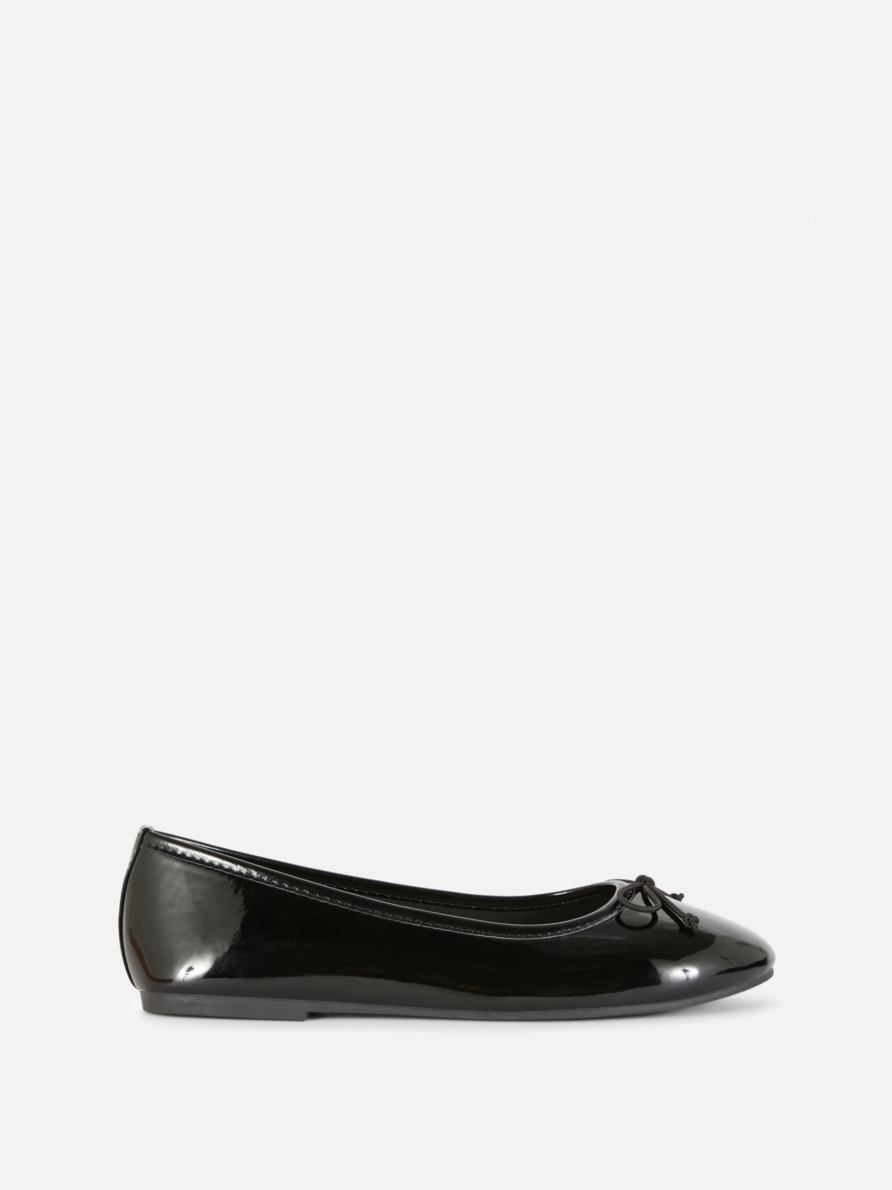 Primark Flache Schuhe | Ballerinas In Lackoptik Schwarz