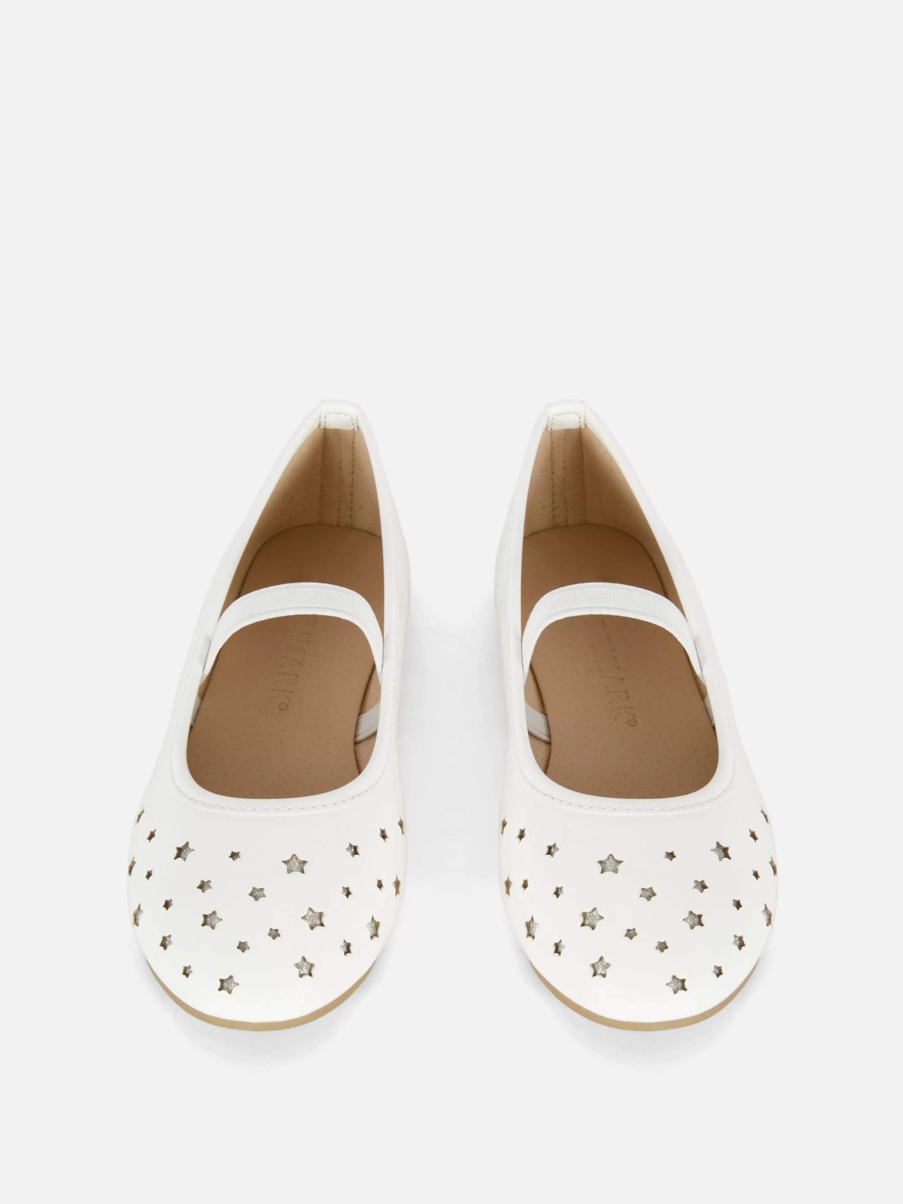 Primark Flache Schuhe | Ballerinas Mit Laser-Cuts In Sternenform Weiß