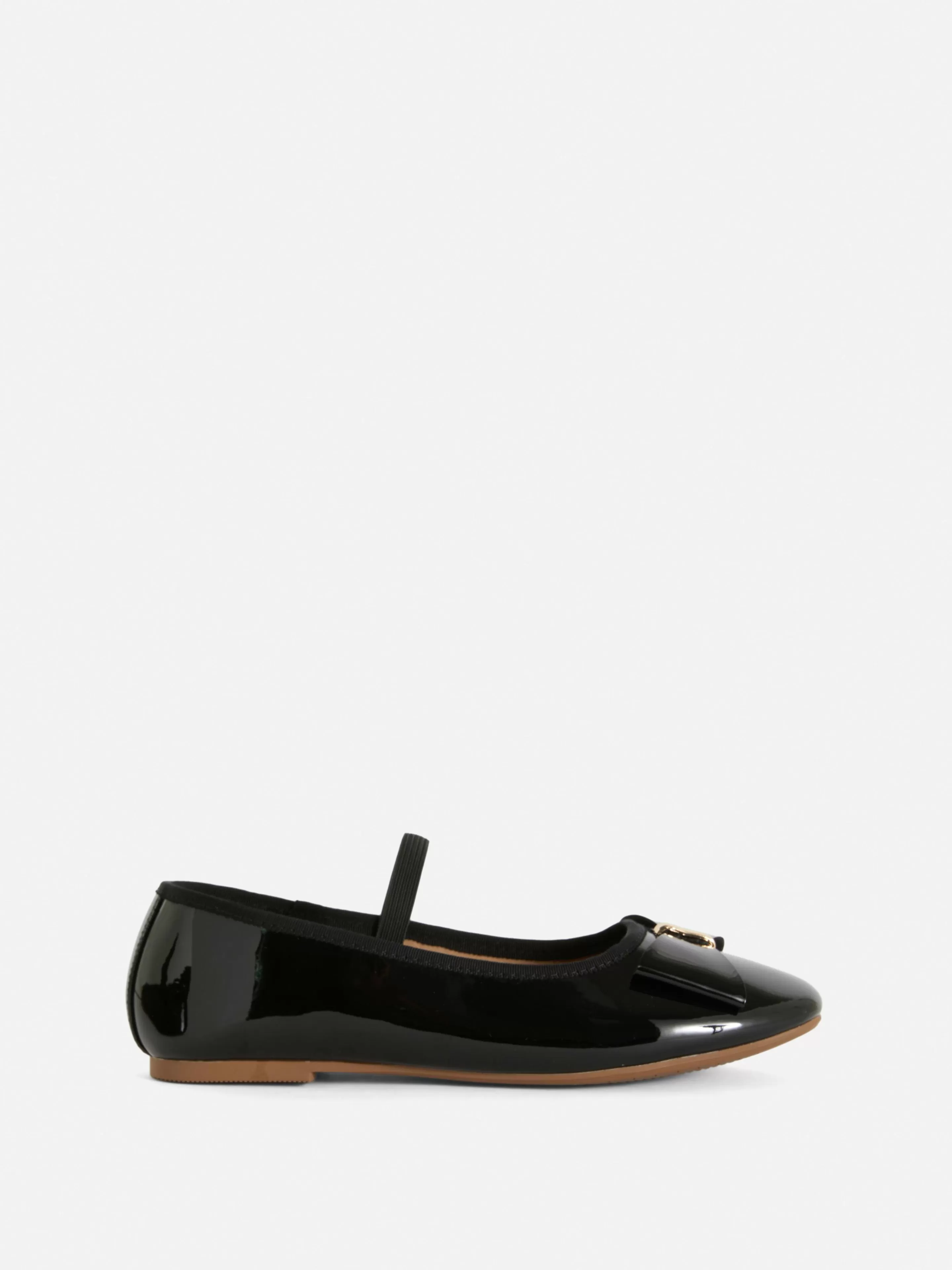 Primark Flache Schuhe | Ballerinas Mit Schleife In Lackoptik Schwarz