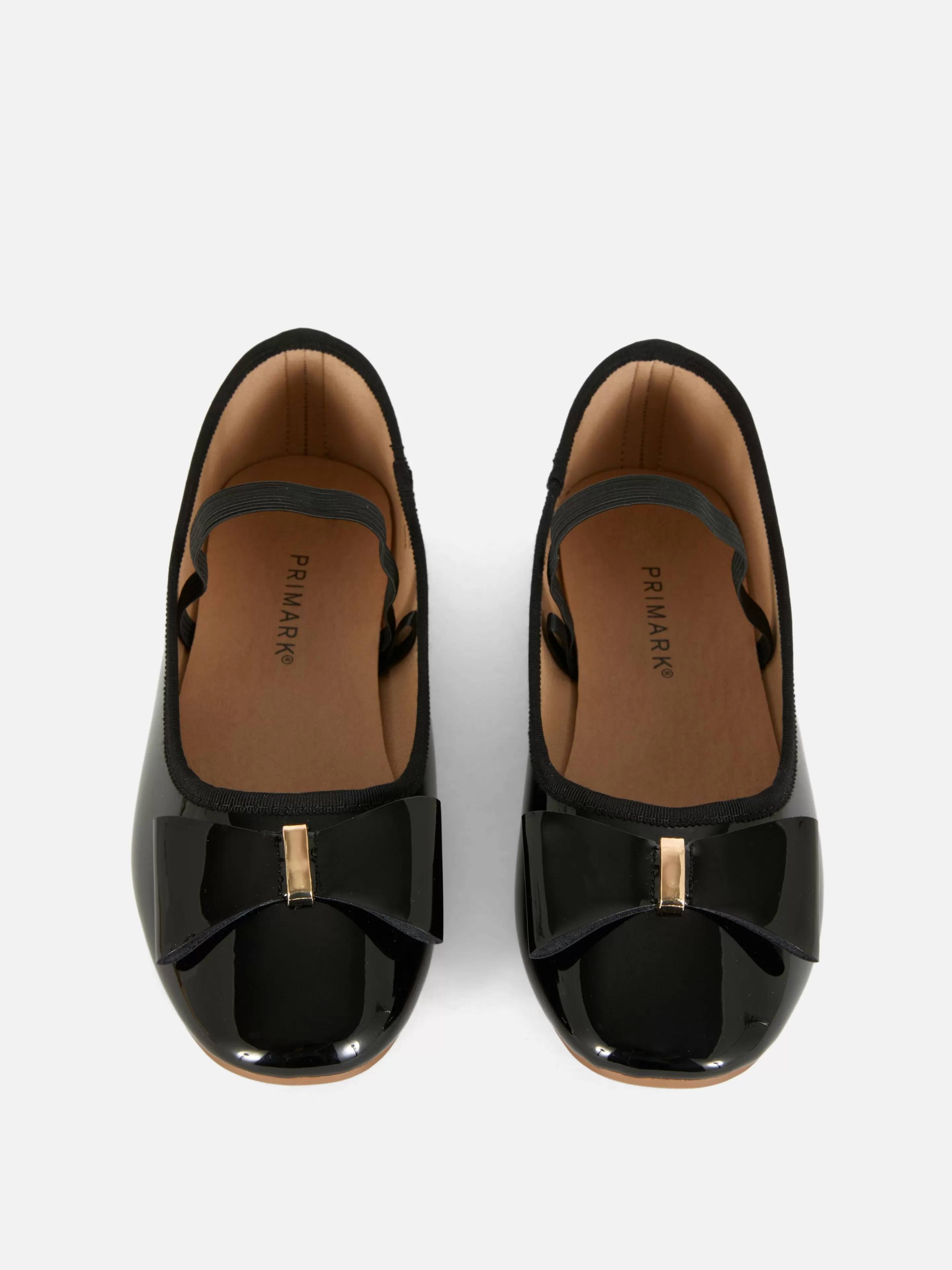 Primark Flache Schuhe | Ballerinas Mit Schleife In Lackoptik Schwarz