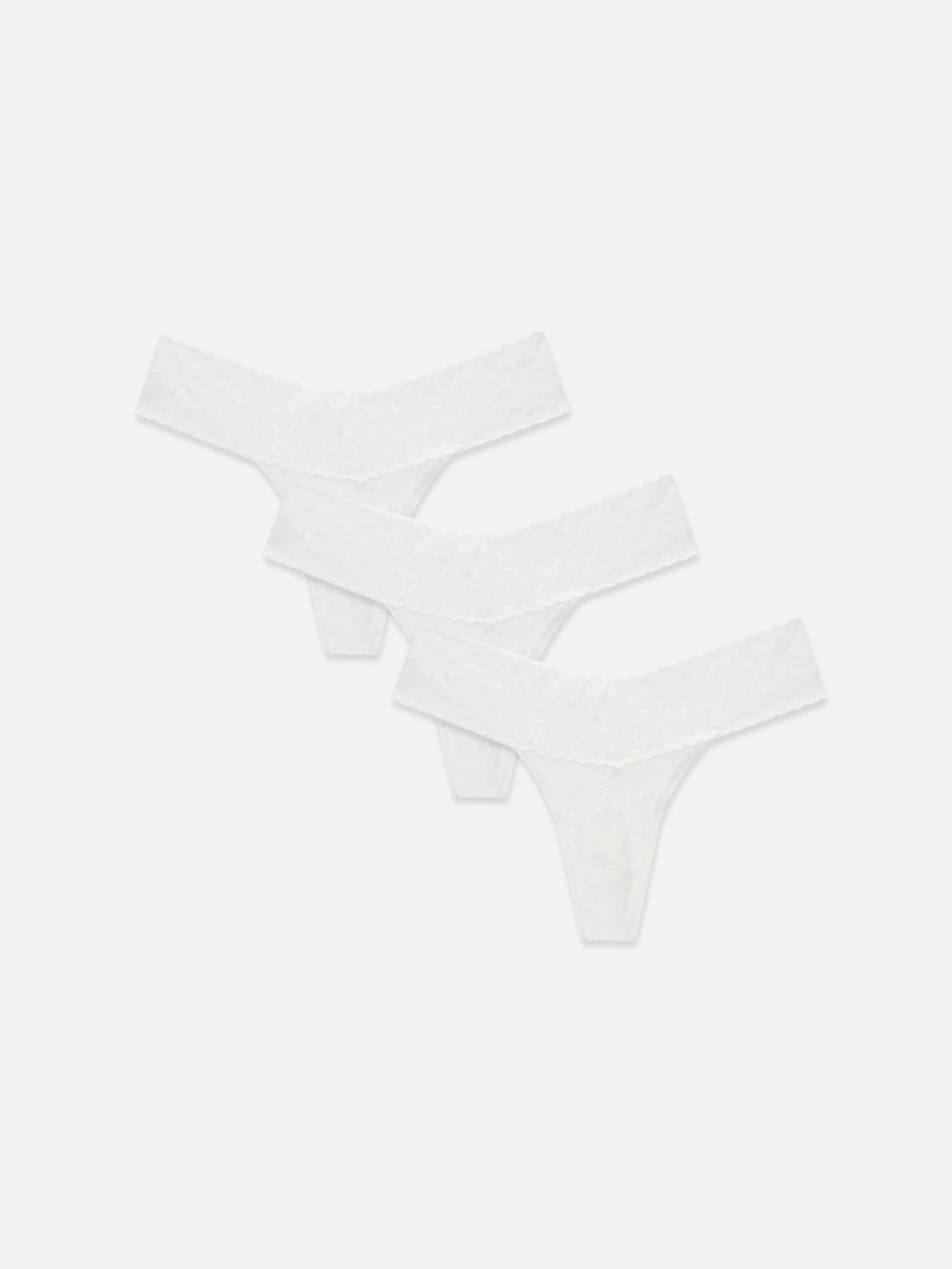 Primark Slips | Bandeau-Tangas Aus Spitze, 3er-Pack Weiß