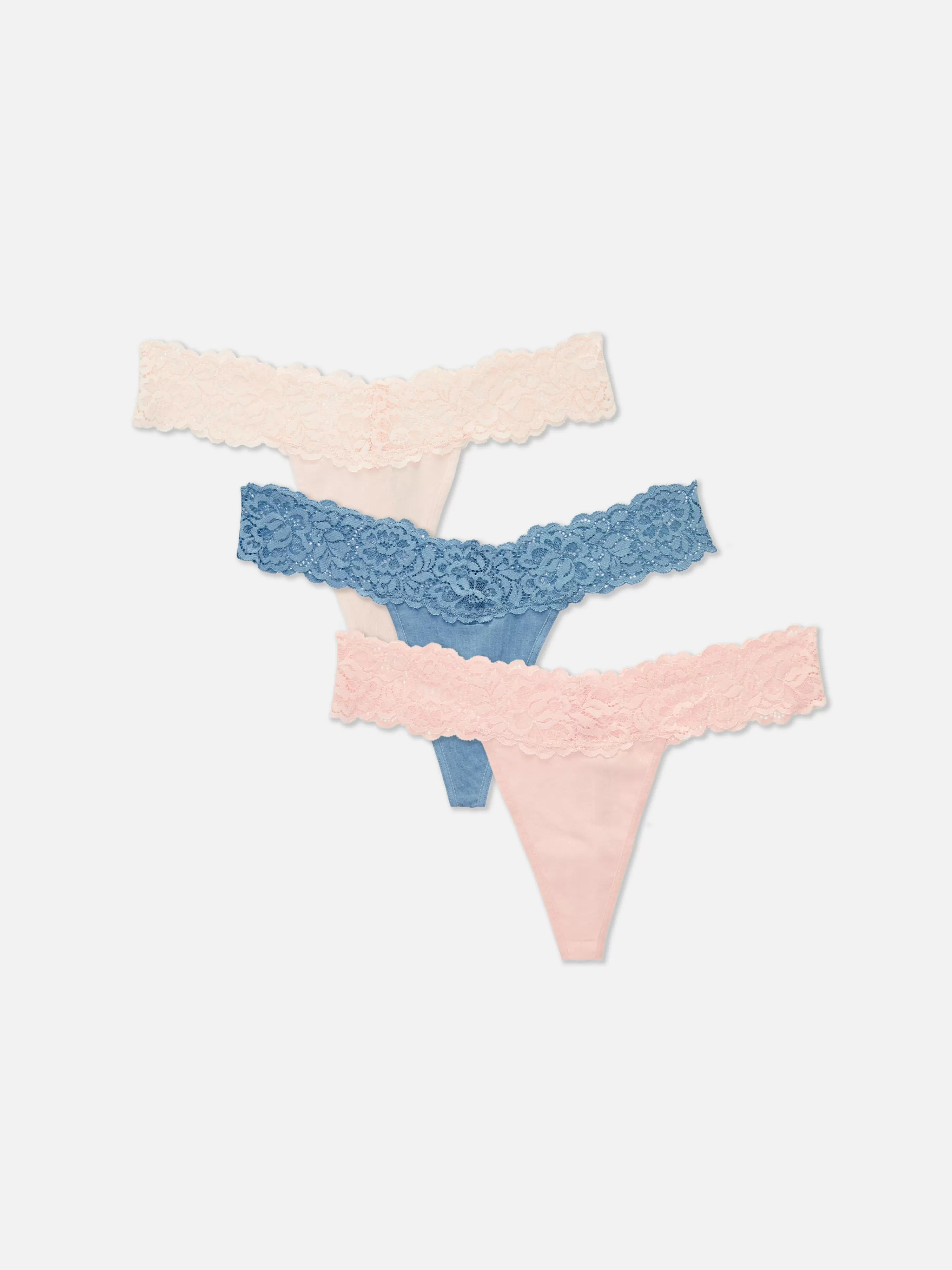 Primark Slips | Bandeau-Tangas Aus Spitze, 3er-Pack Rosa