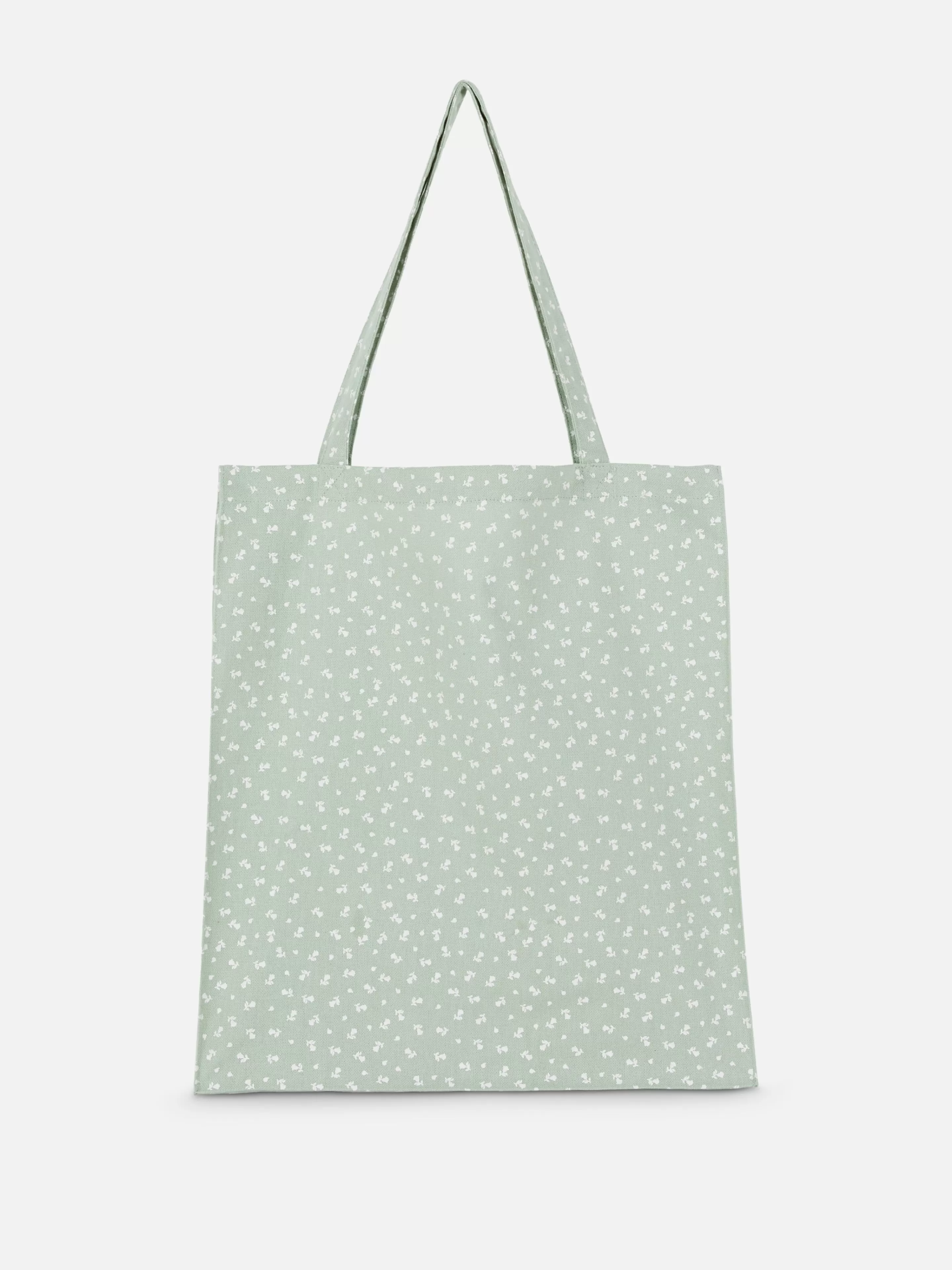 Primark Taschen Und Portemonnaies | Baumwollcanvas-Tragetasche Mit Blumenmuster Hellgrün