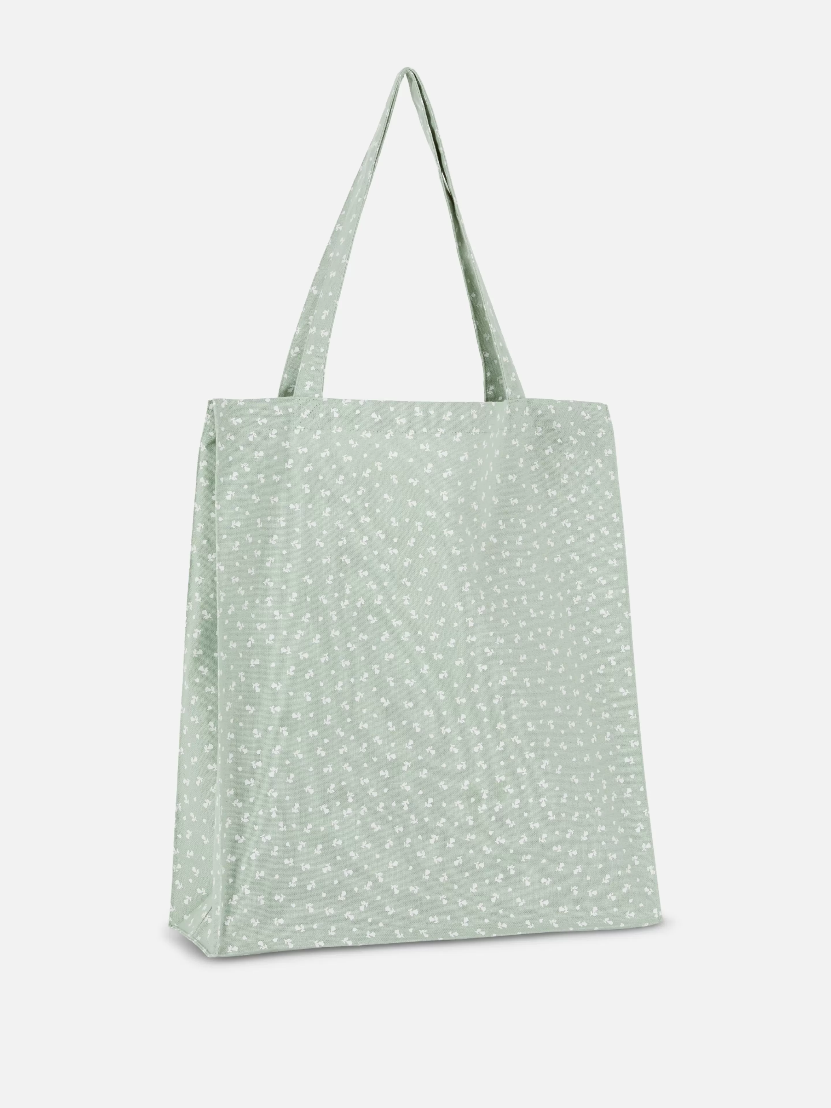 Primark Taschen Und Portemonnaies | Baumwollcanvas-Tragetasche Mit Blumenmuster Hellgrün