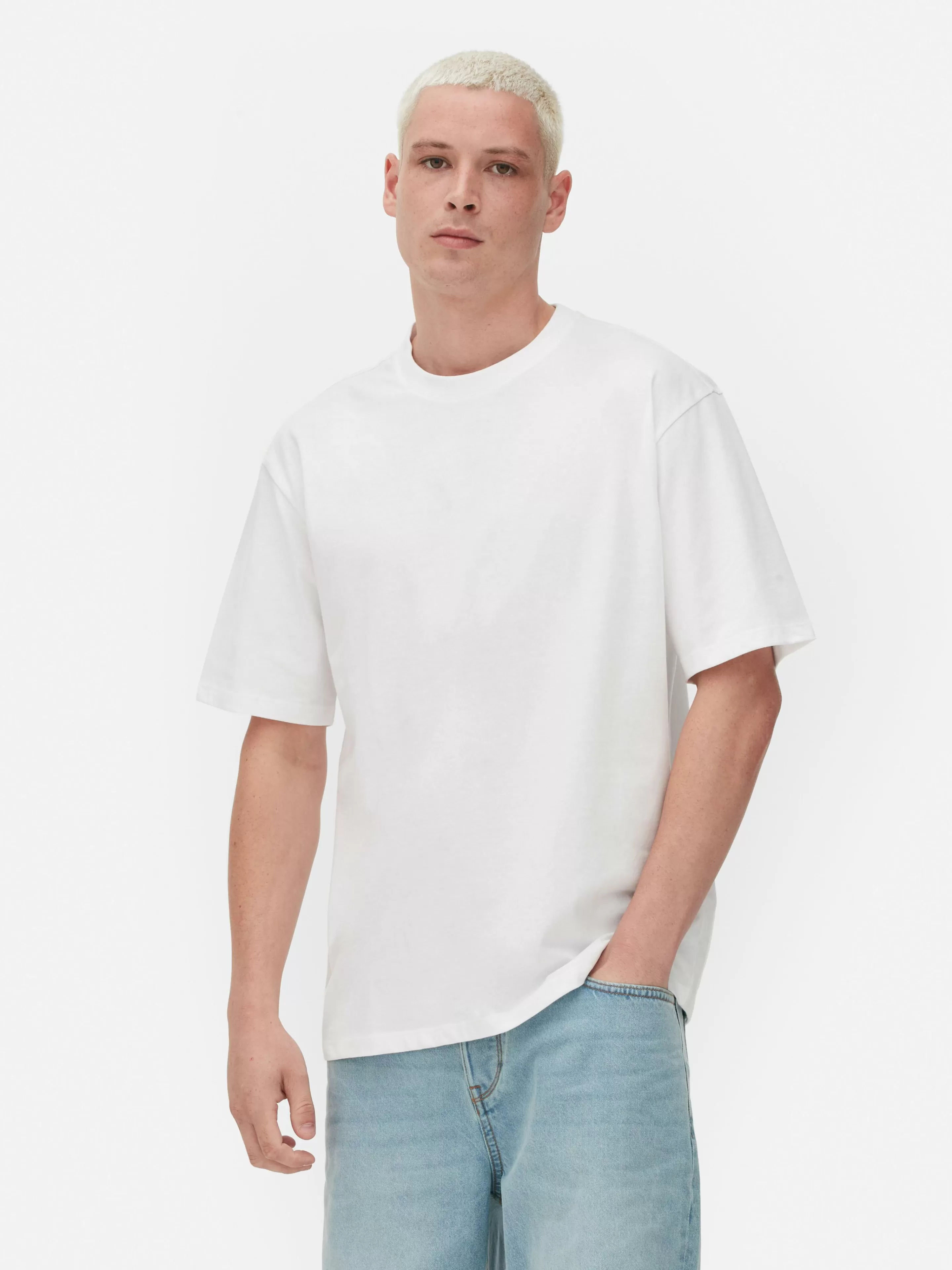 Primark Tops Und T-Shirts | Baumwoll-T-Shirt In Lässiger Passform Weiß