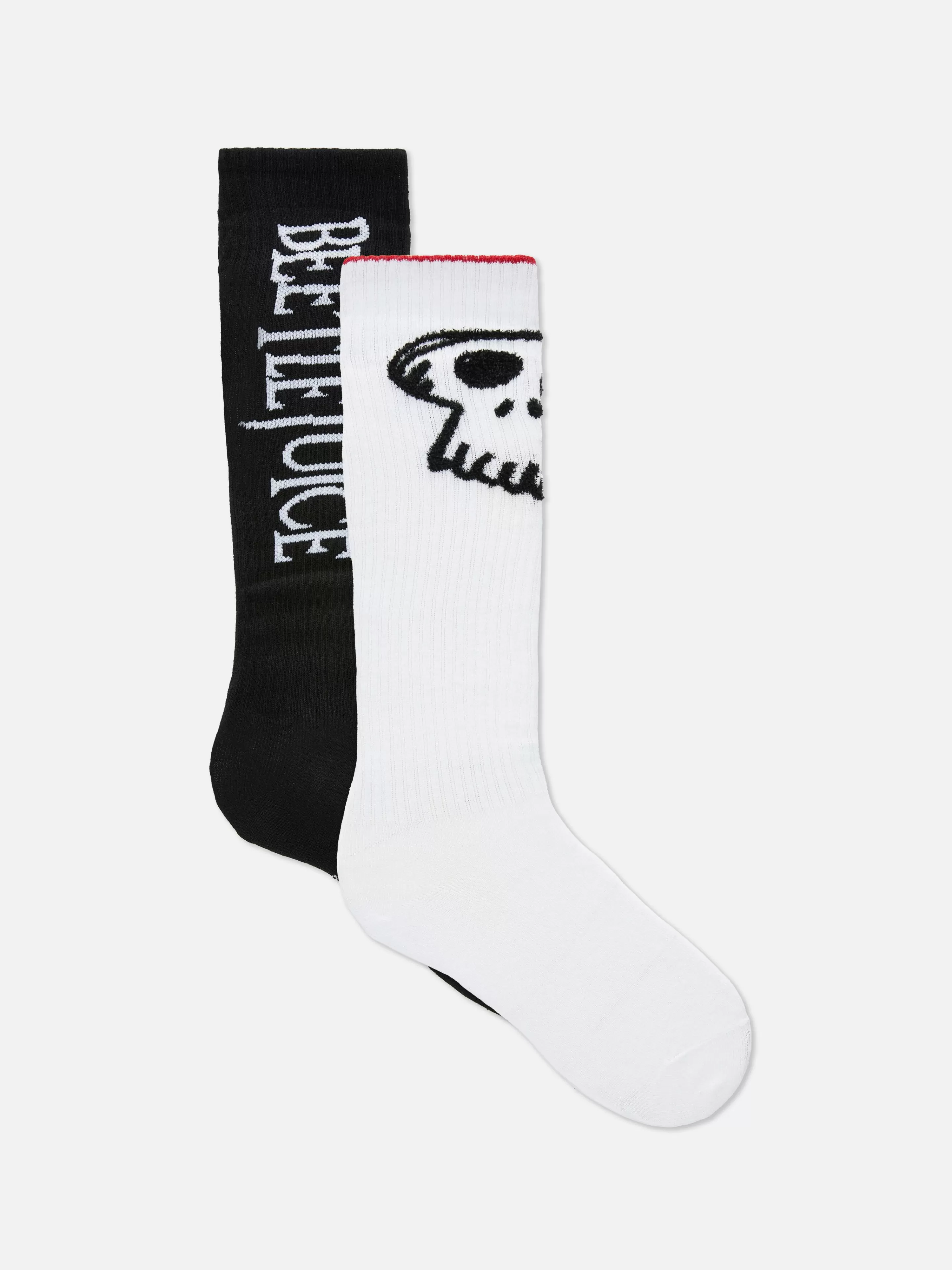 Primark Beetlejuice | Halloween Alle | „Beetlejuice“ Crew-Socken, 2er-Pack Violett