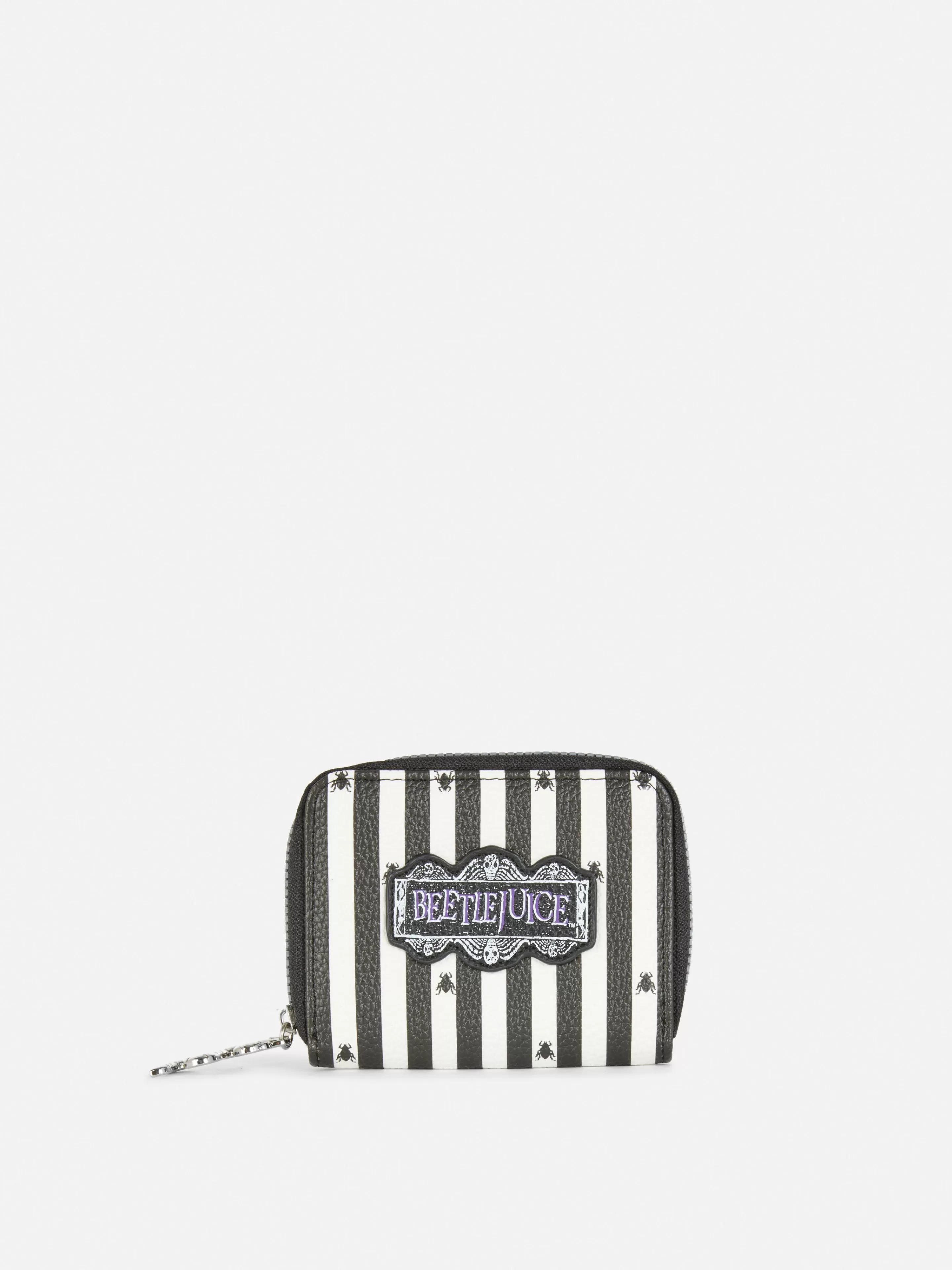 Primark Beetlejuice | Halloween-Accessoires | „Beetlejuice“ Portemonnaie Mit Reißverschluss Schwarz/Weiß