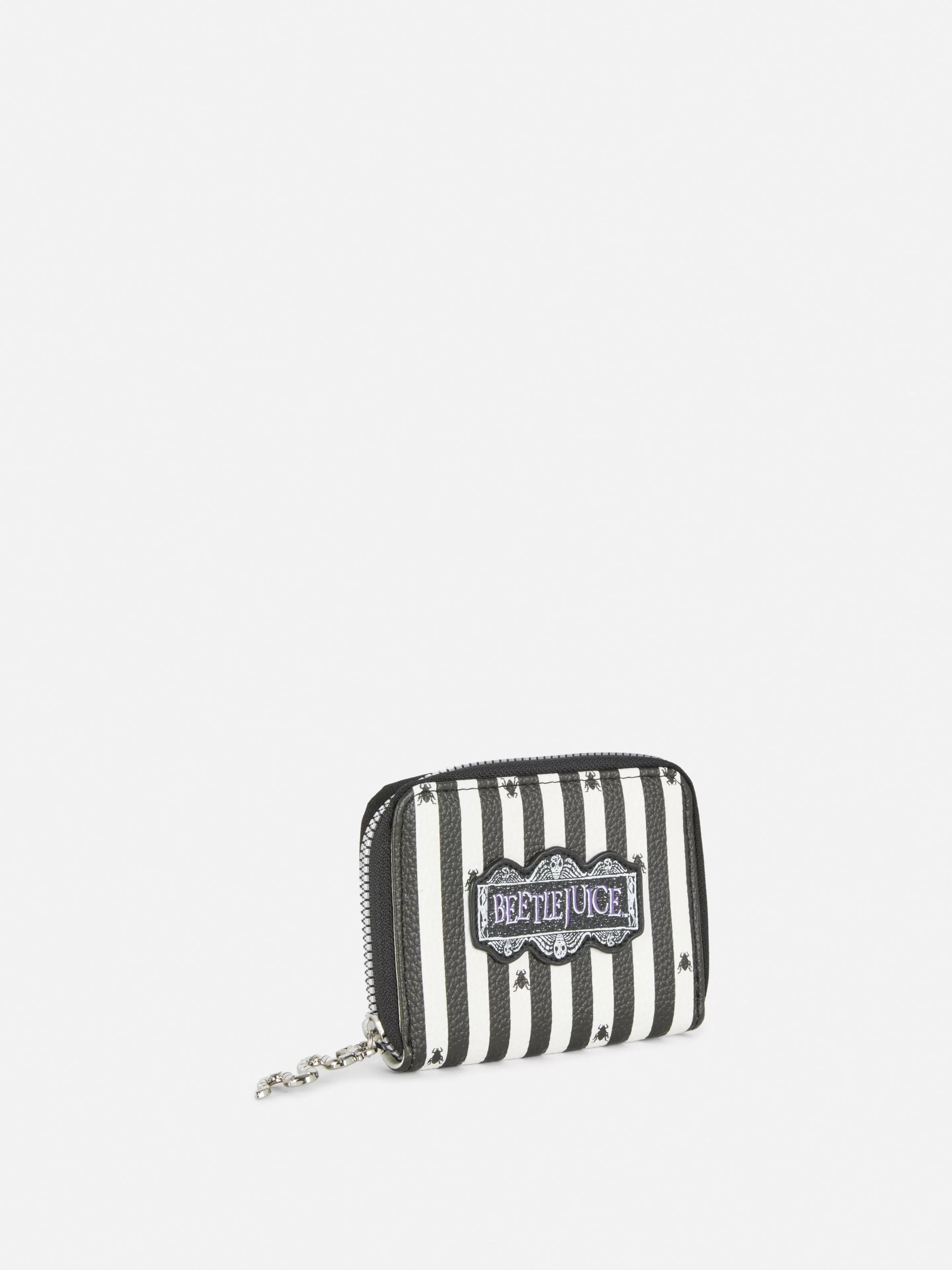 Primark Beetlejuice | Halloween-Accessoires | „Beetlejuice“ Portemonnaie Mit Reißverschluss Schwarz/Weiß