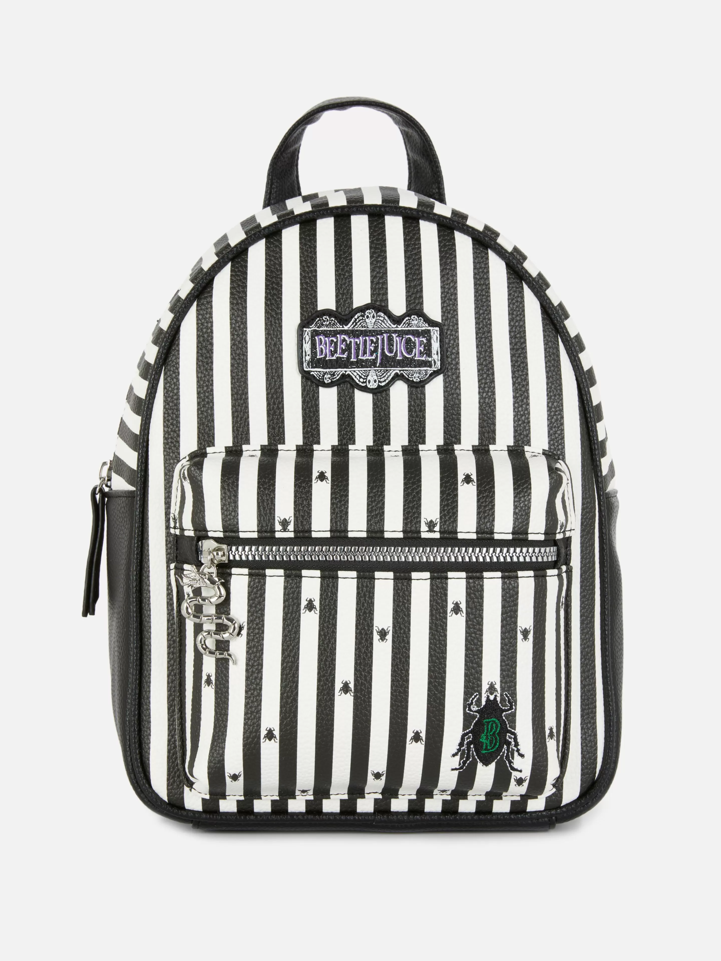 Primark Beetlejuice | Halloween-Accessoires | „Beetlejuice“ Rucksack Mit Logo Schwarz/Weiß