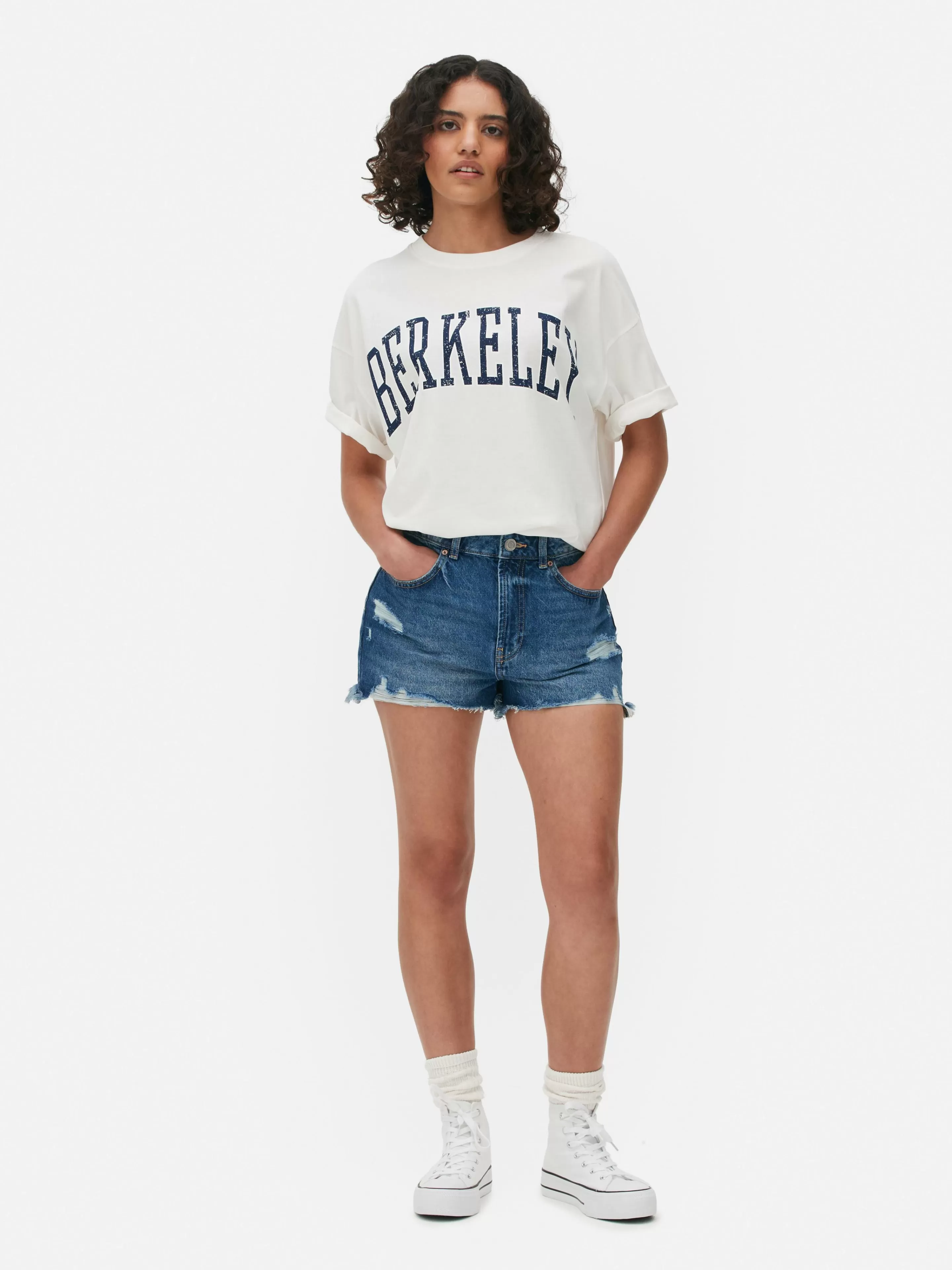 Primark Tops Und T-Shirts | „Berkeley“ T-Shirt Im Oversized-Look Elfenbeinfarben