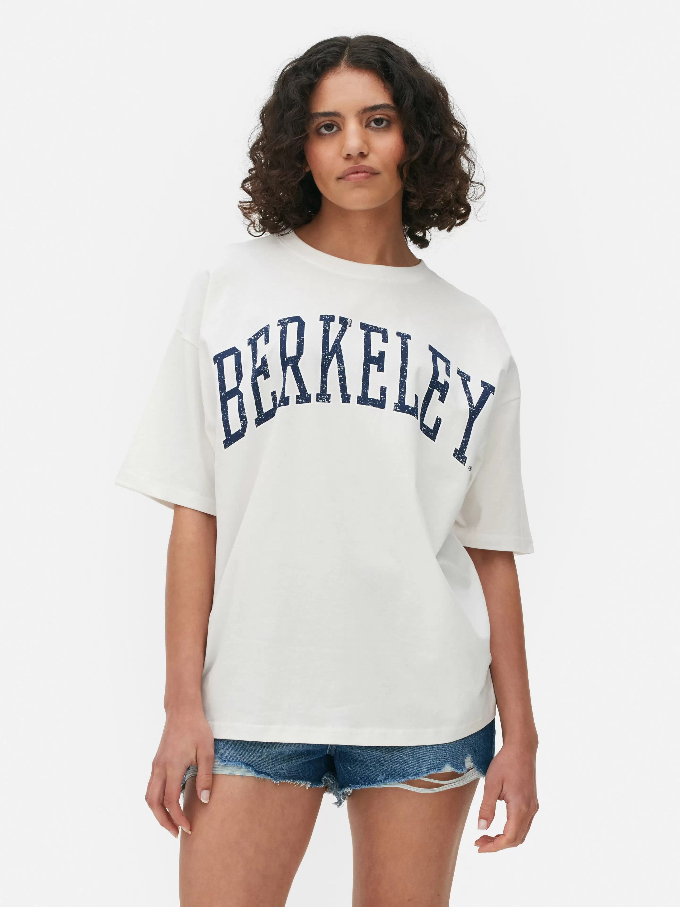 Primark Tops Und T-Shirts | „Berkeley“ T-Shirt Im Oversized-Look Elfenbeinfarben