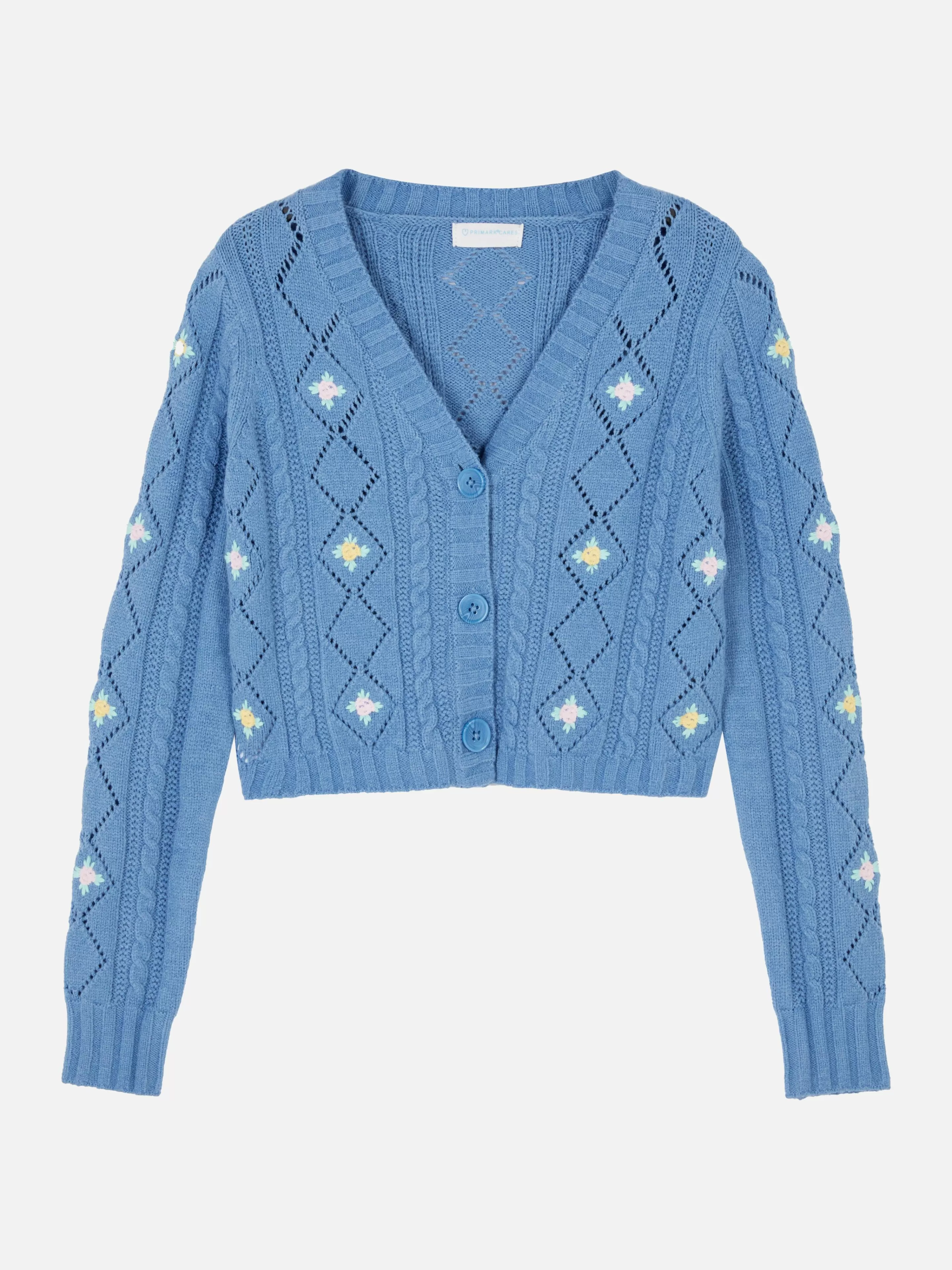 Primark Pullover Und Cardigans | Bestickter Cardigan Mit V-Ausschnitt Blau