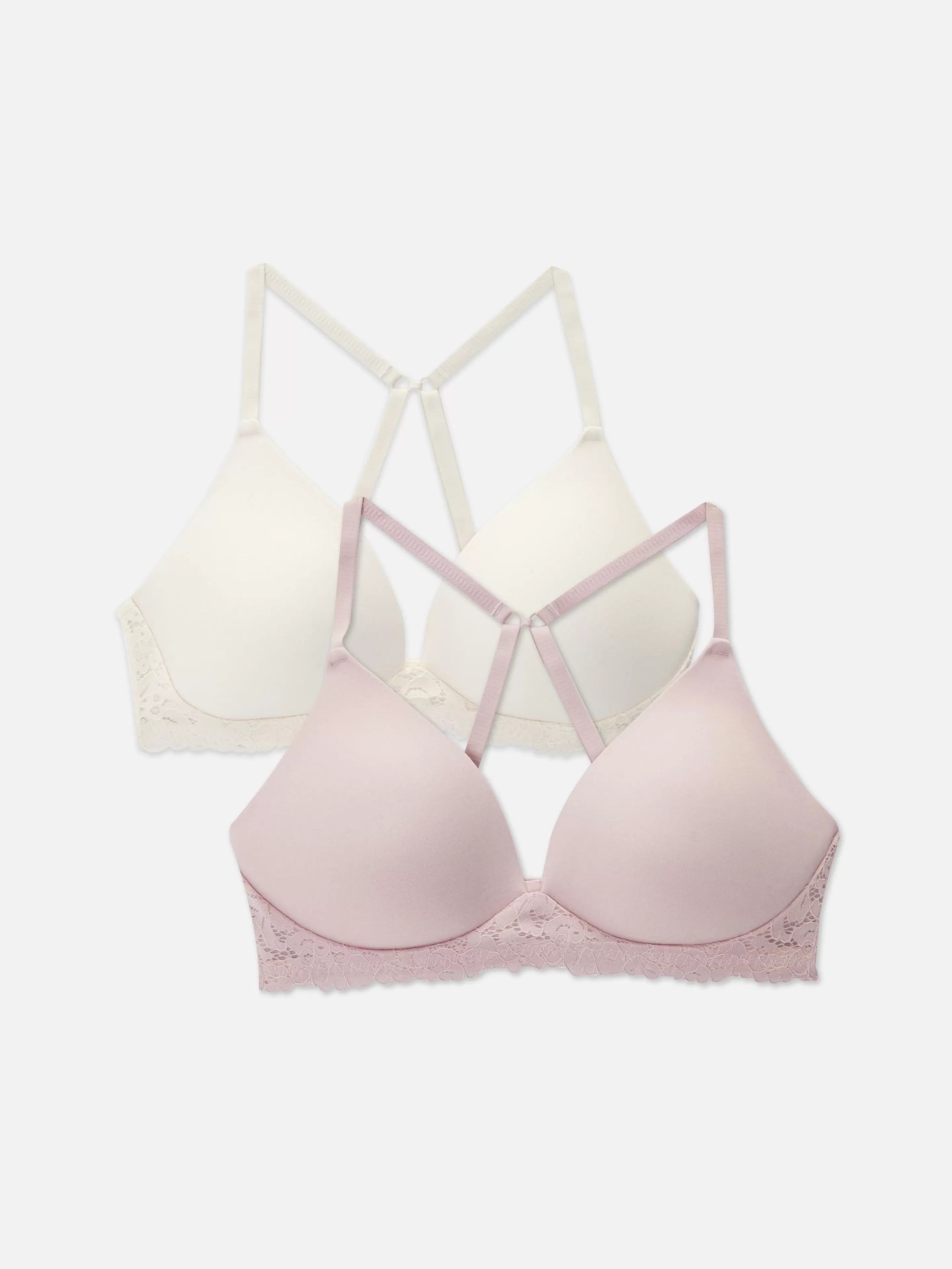 Primark Bhs | Bügellose Lounge-BHs Mit Spitzenbesatz, 2er-Pack Rosa