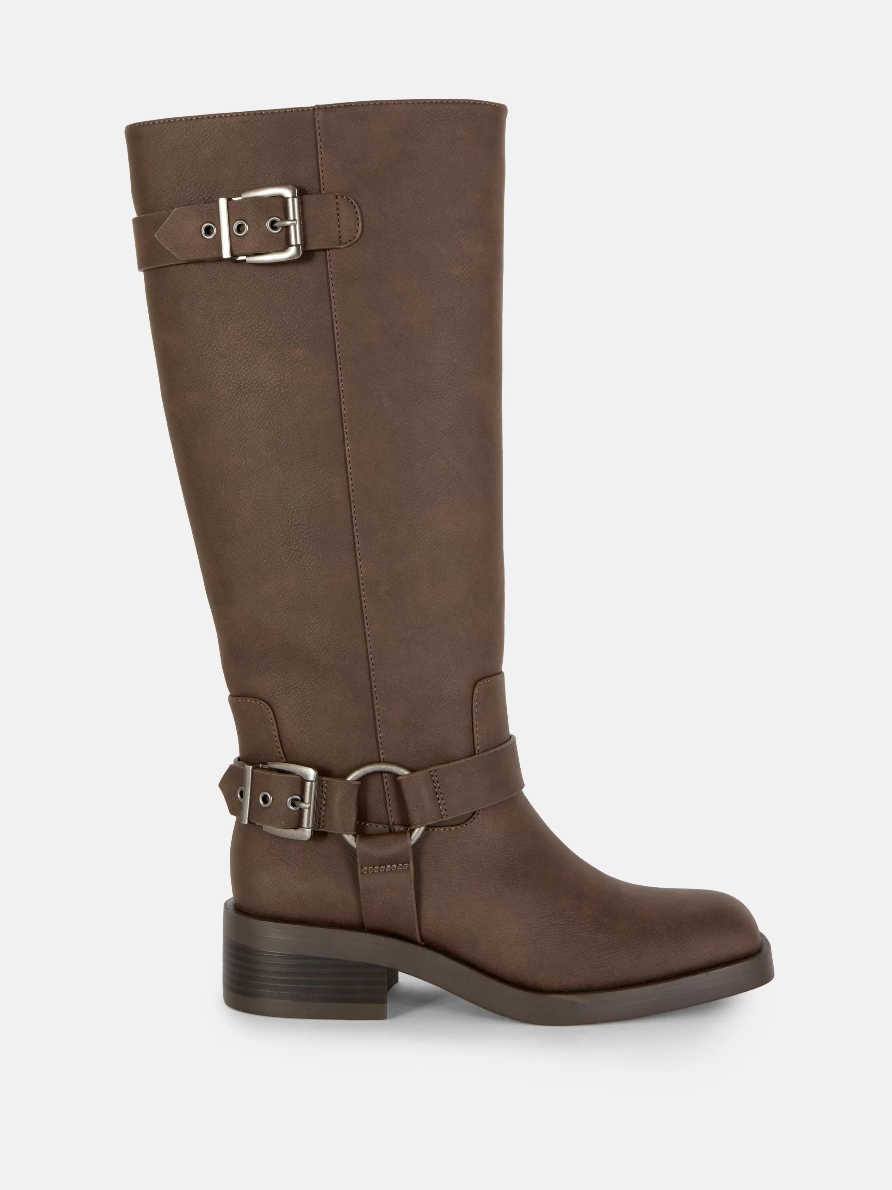 Primark Stiefel | Bikerstiefel Mit Eckiger Zehenpartie Schokoladenbraun