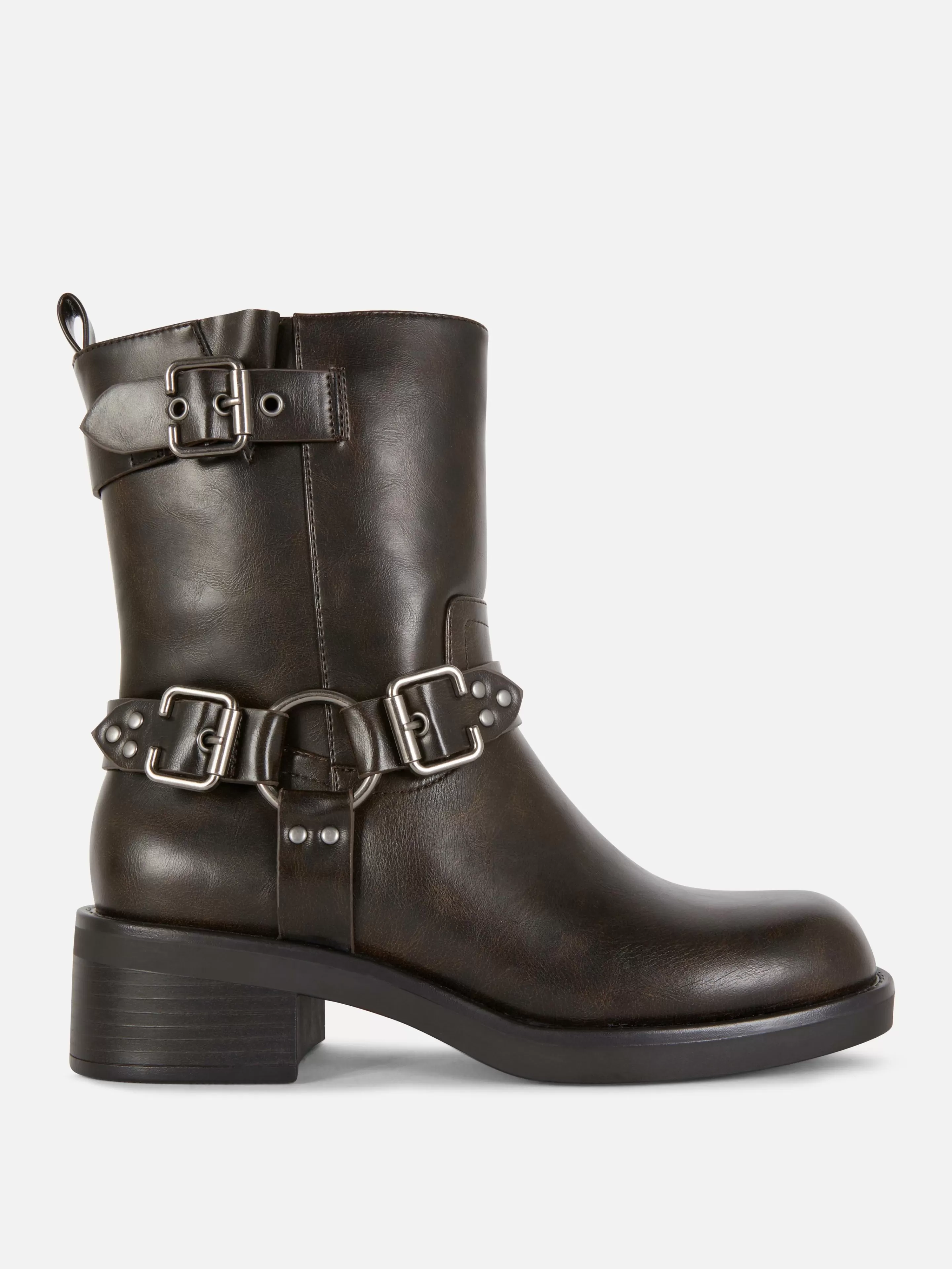 Primark Stiefel | Bikerstiefeletten Aus Kunstleder Braun