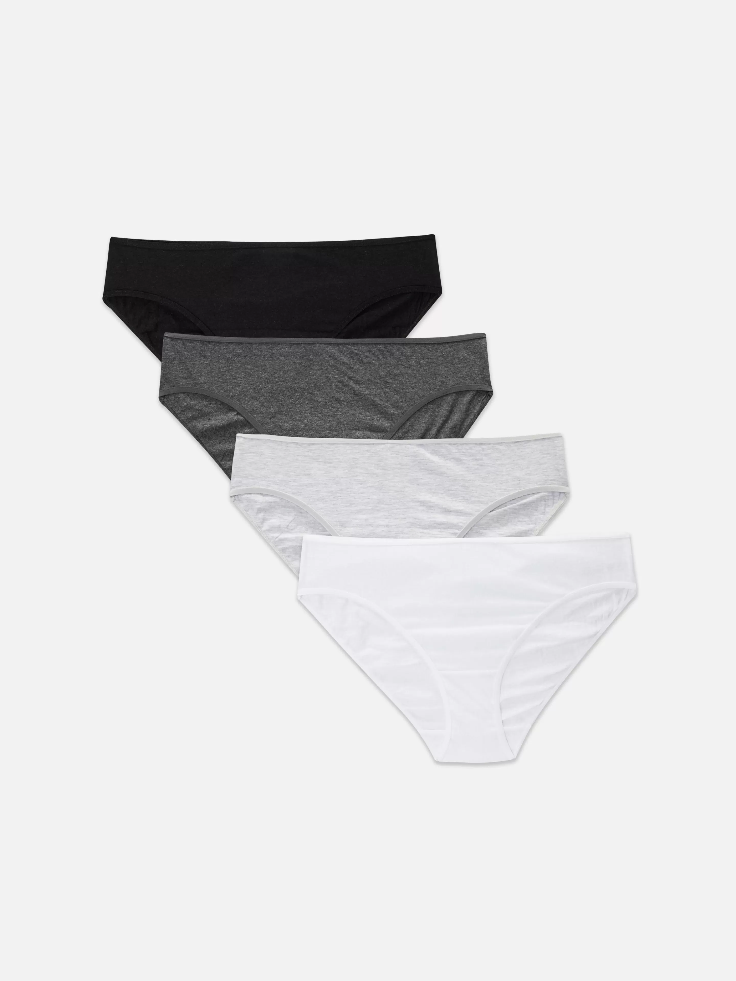 Primark Slips | Bikini-Slips, 4er-Pack Schwarz/Weiß