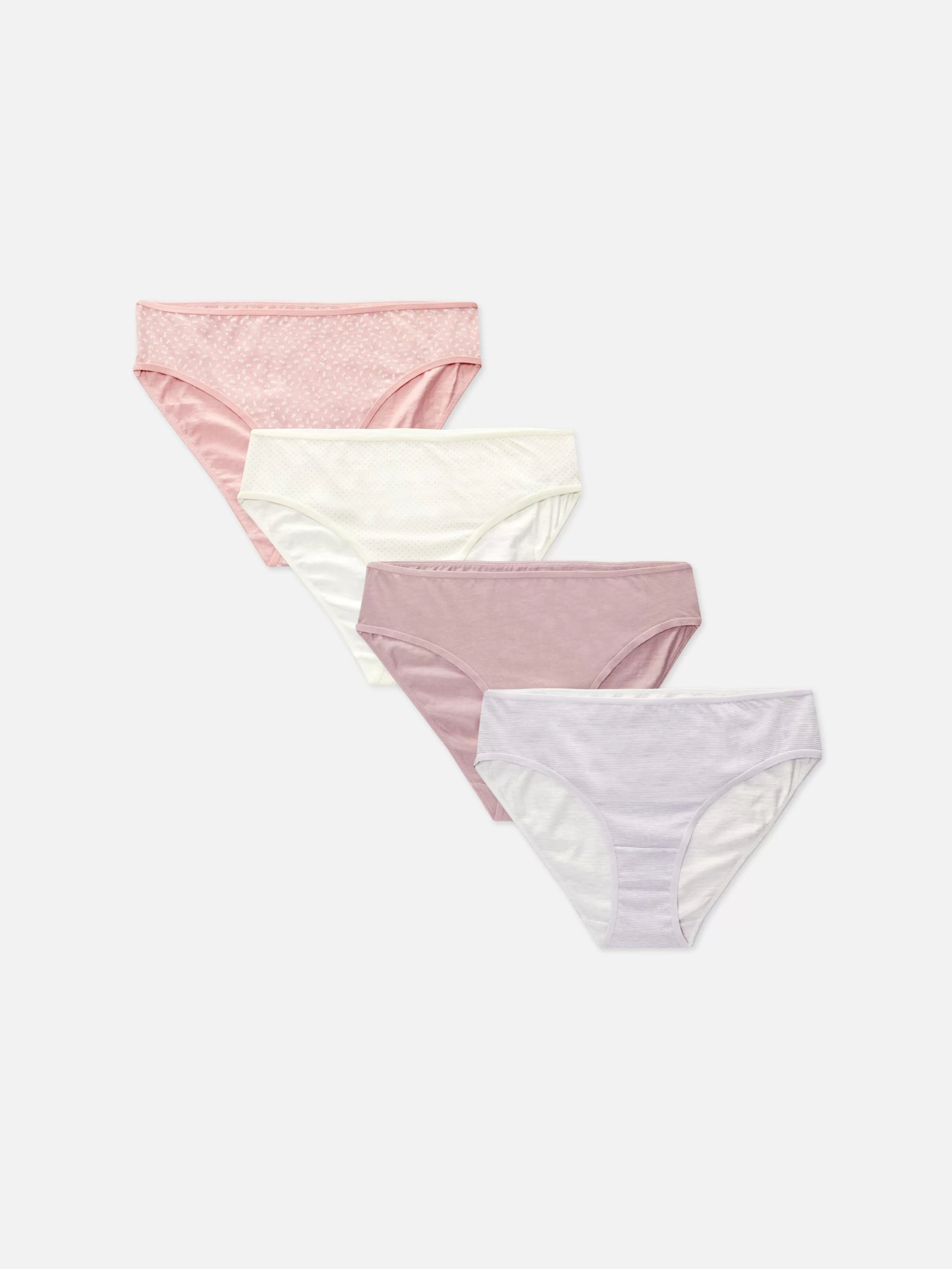 Primark Slips | Bikini-Slips Mit Verschiedenen Prints, 4er-Pack Hellrosa