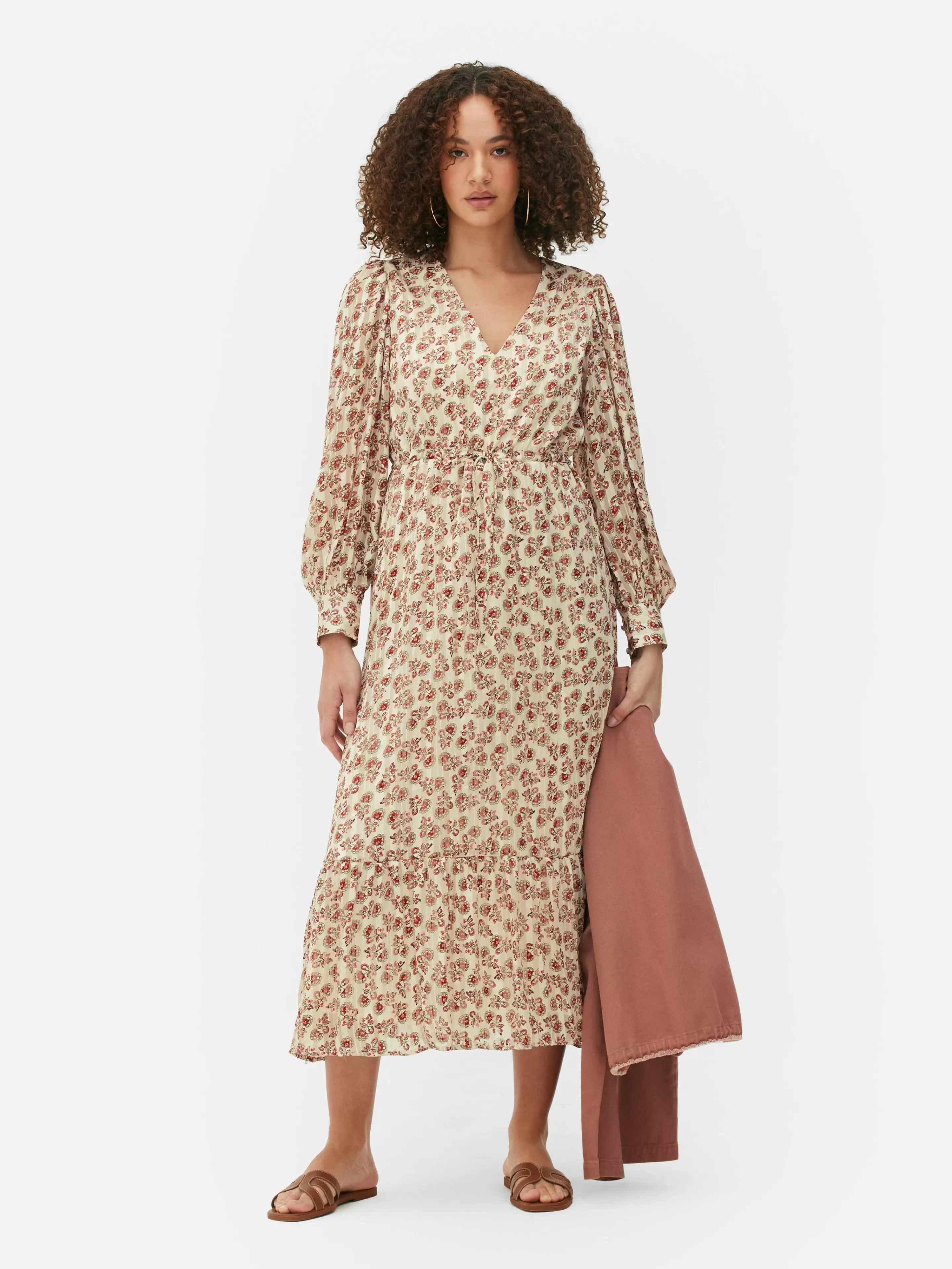 Primark Kleider | Boho-Midaxikleid Mit V-Ausschnitt Cremefarben