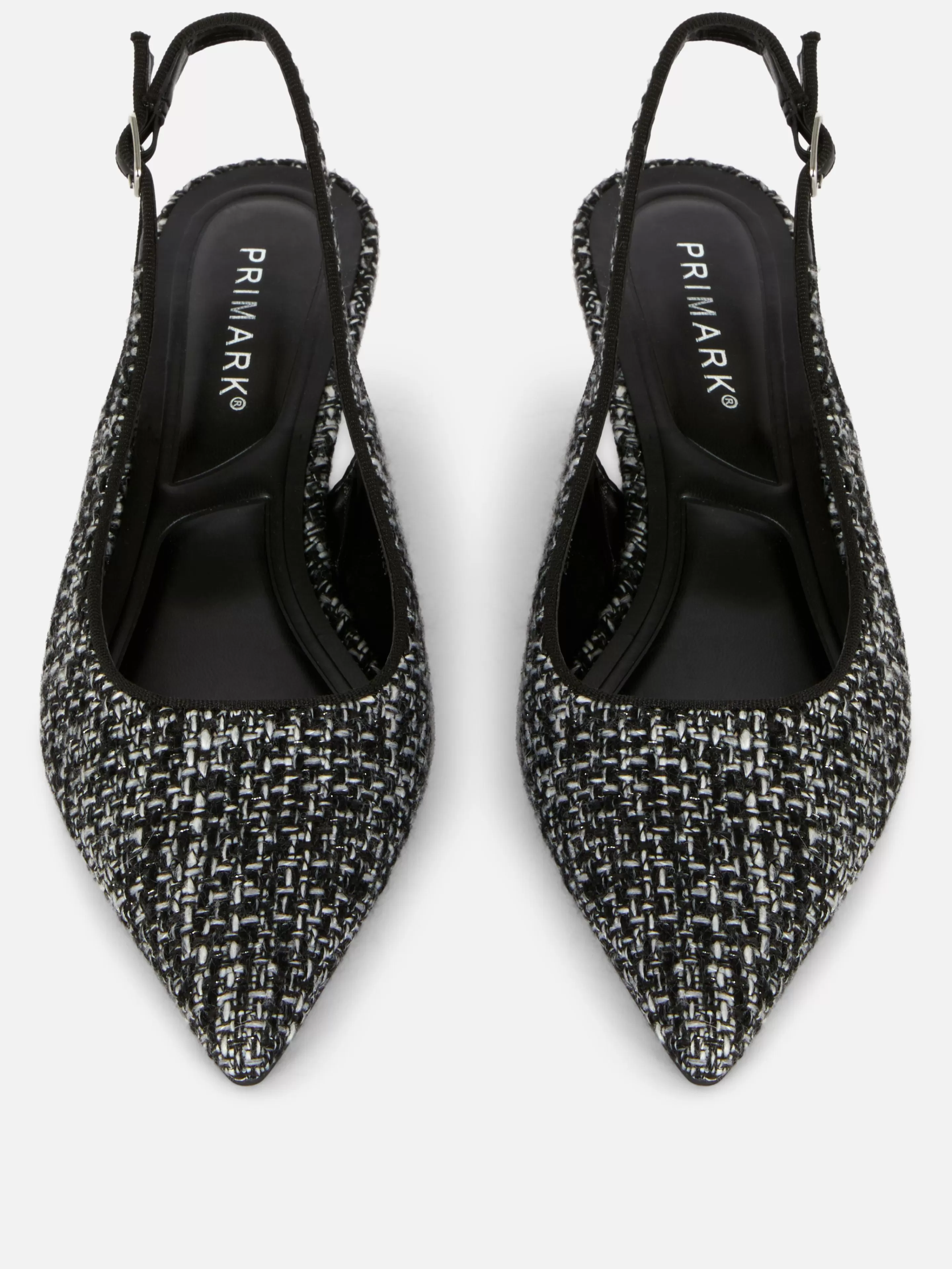 Primark Heels | Bouclé-Slingback-Pumps Mit Kitten-Heels Schwarz