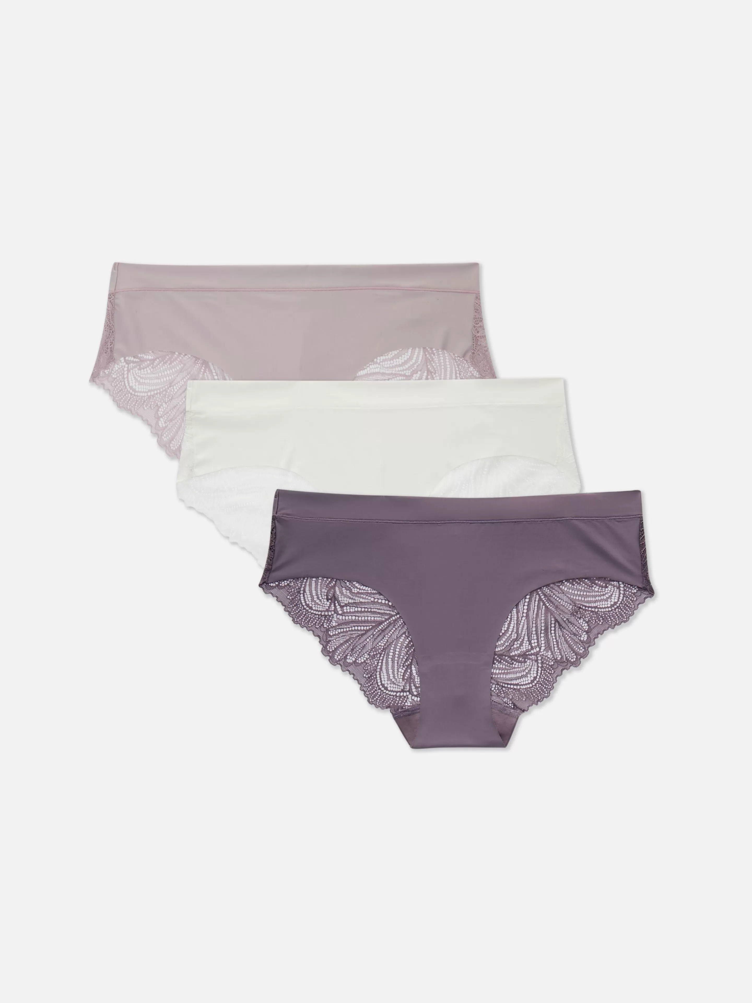 Primark Slips | Brazil-Slips Mit Spitze, 3er-Pack Lilafarben