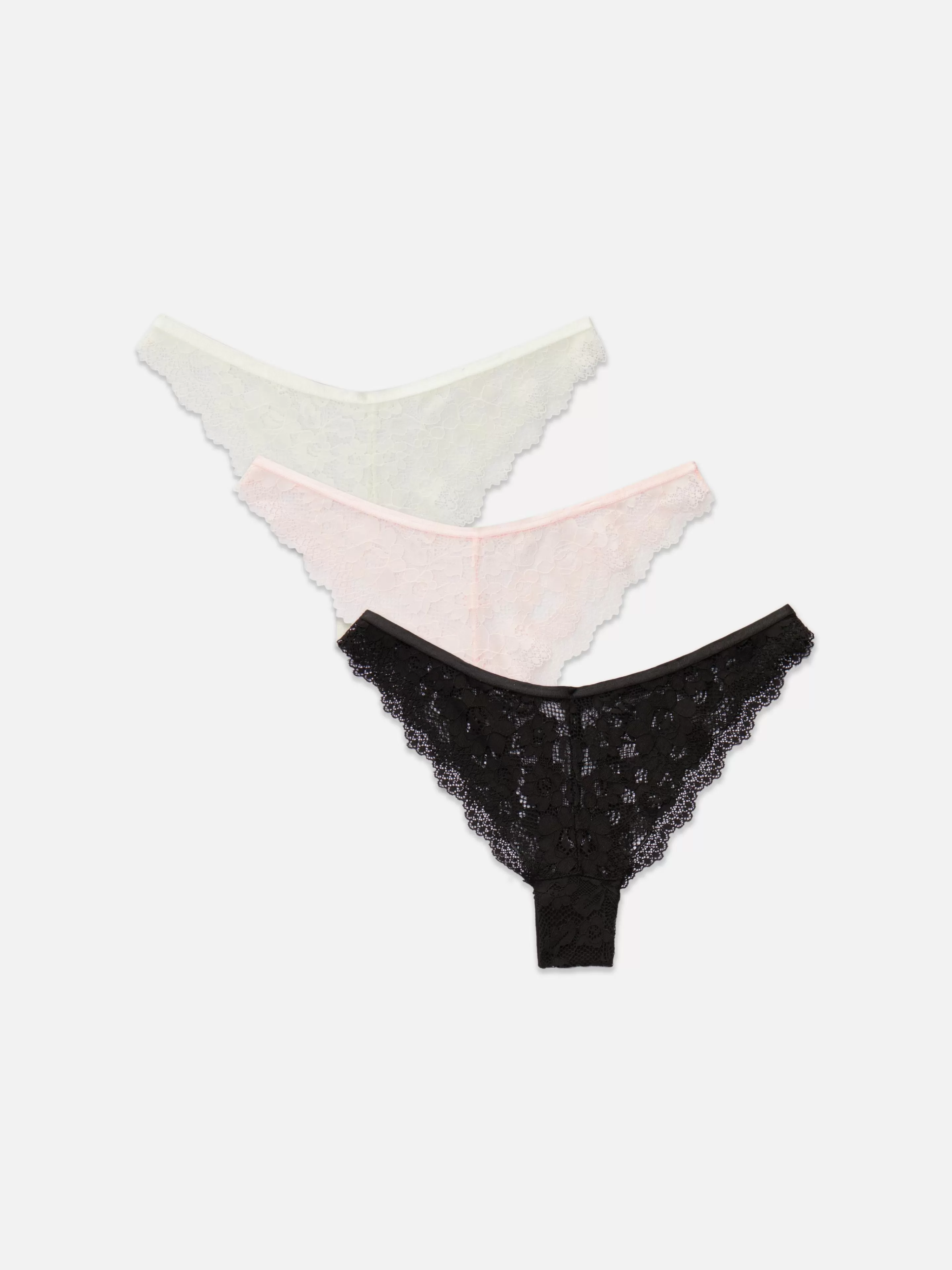 Primark Slips | Brazil-Slips Mit Spitze, 3er-Pack Schwarz