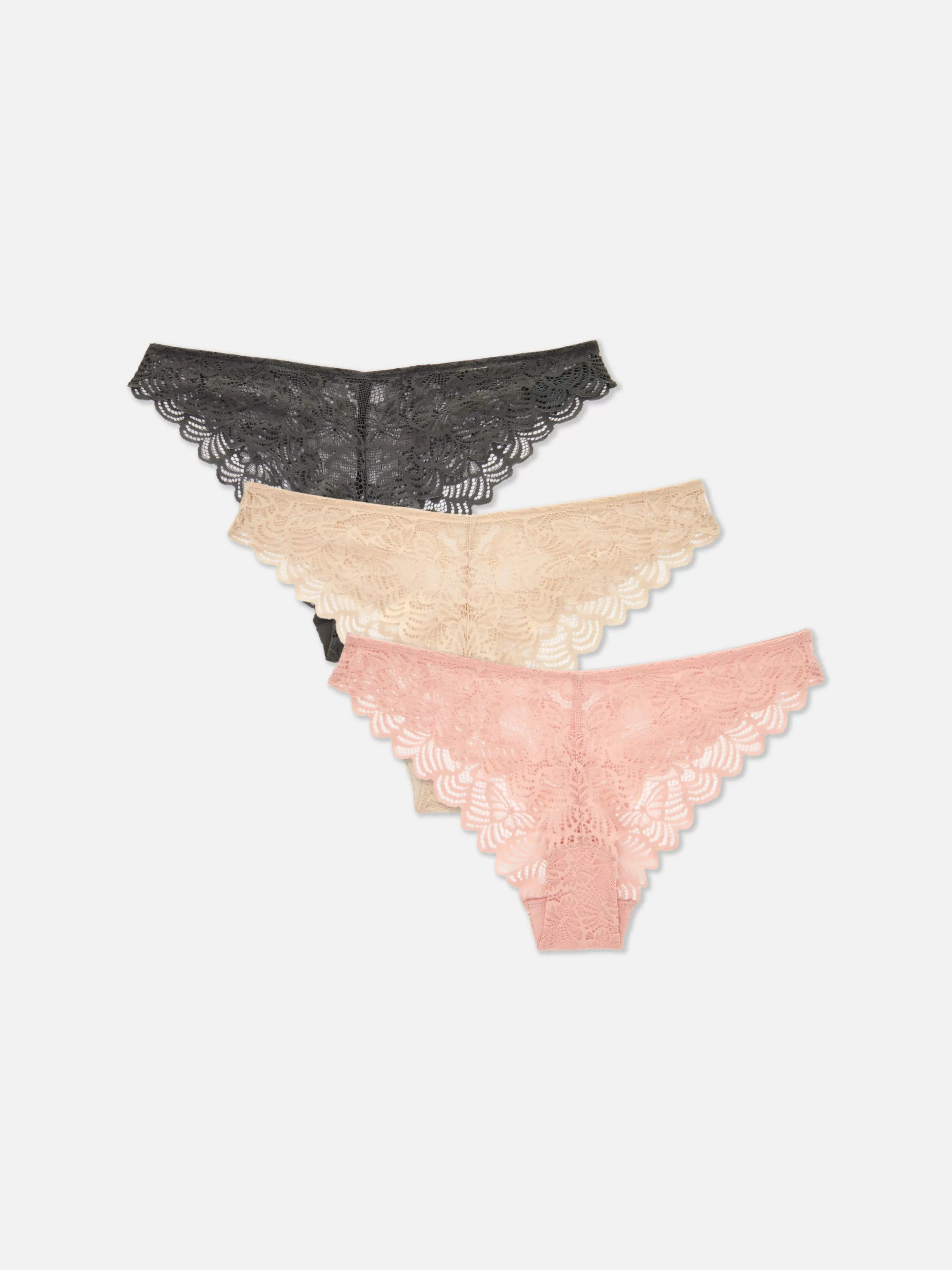 Primark Slips | Brazil-Slips Mit Spitze, 3er-Pack Naturfarben