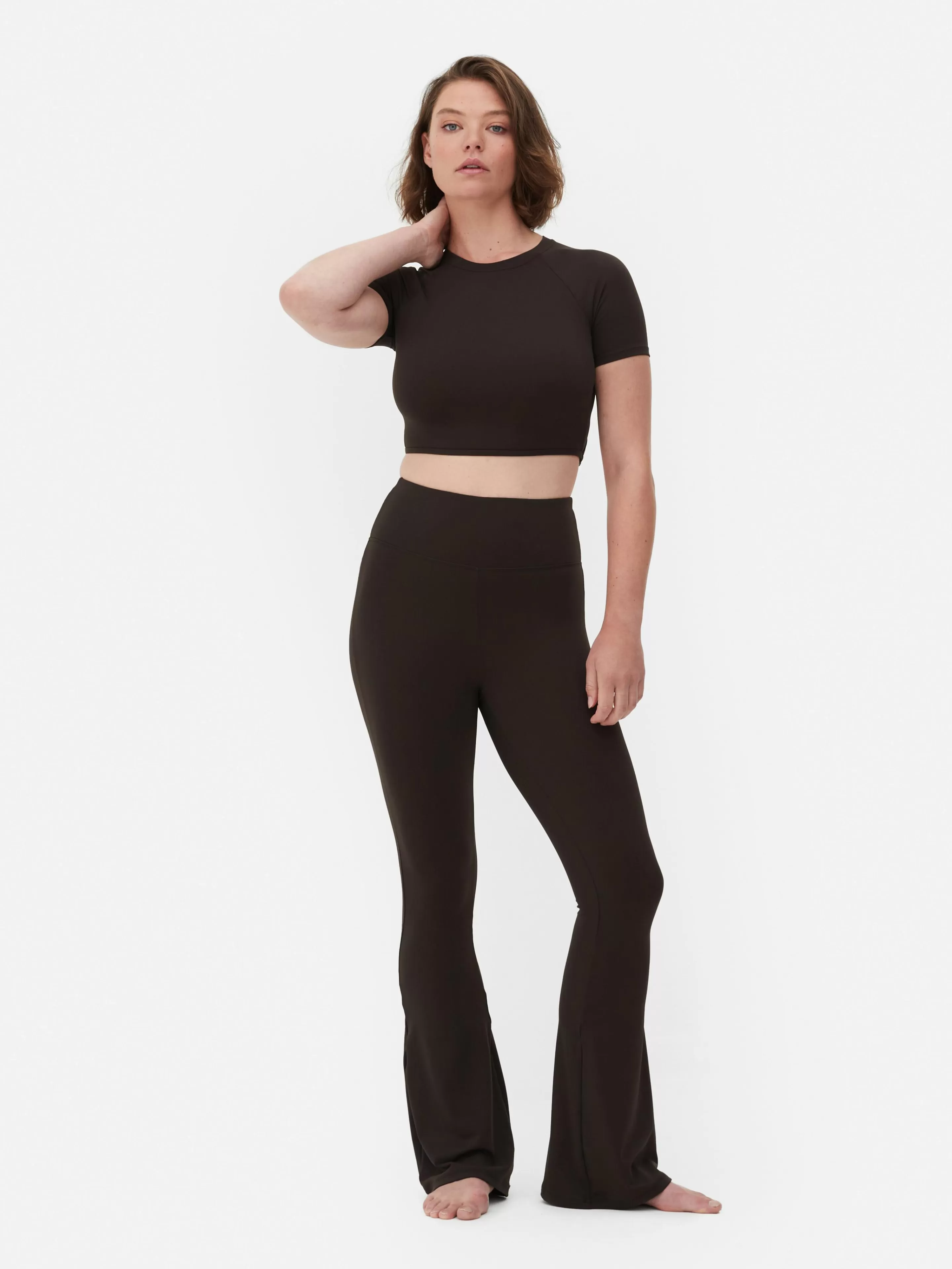 Primark Fitnesskleidung Und Activewear | Butterweiche „Rita Ora“ Leggings Mit Ausgestelltem Bein Schokoladenbraun