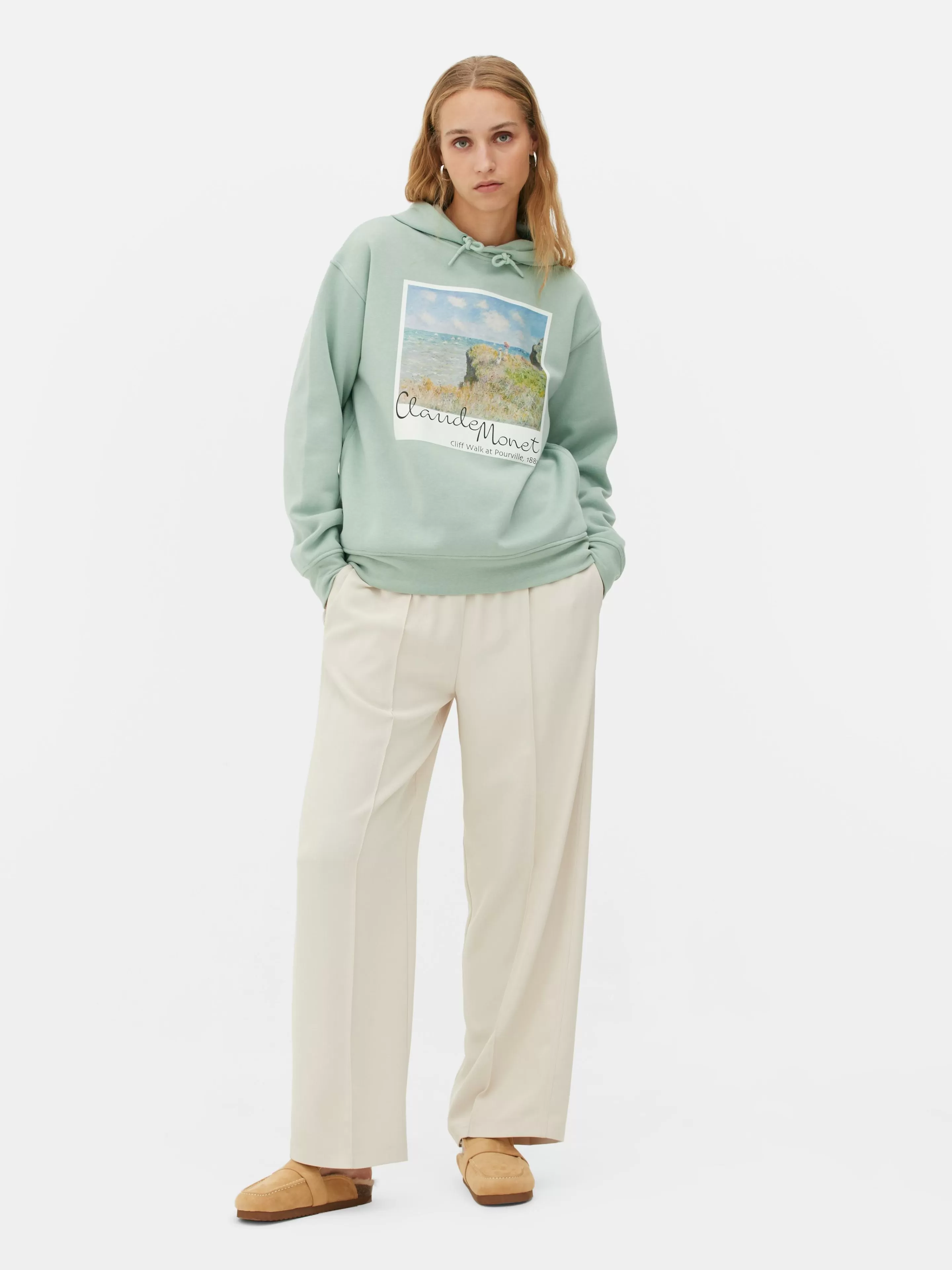 Primark Hoodies Und Sweatshirts | Grafik-T-Shirts Und -Sweatshirts | „Claude Monet“ Hoodie Mintgrün