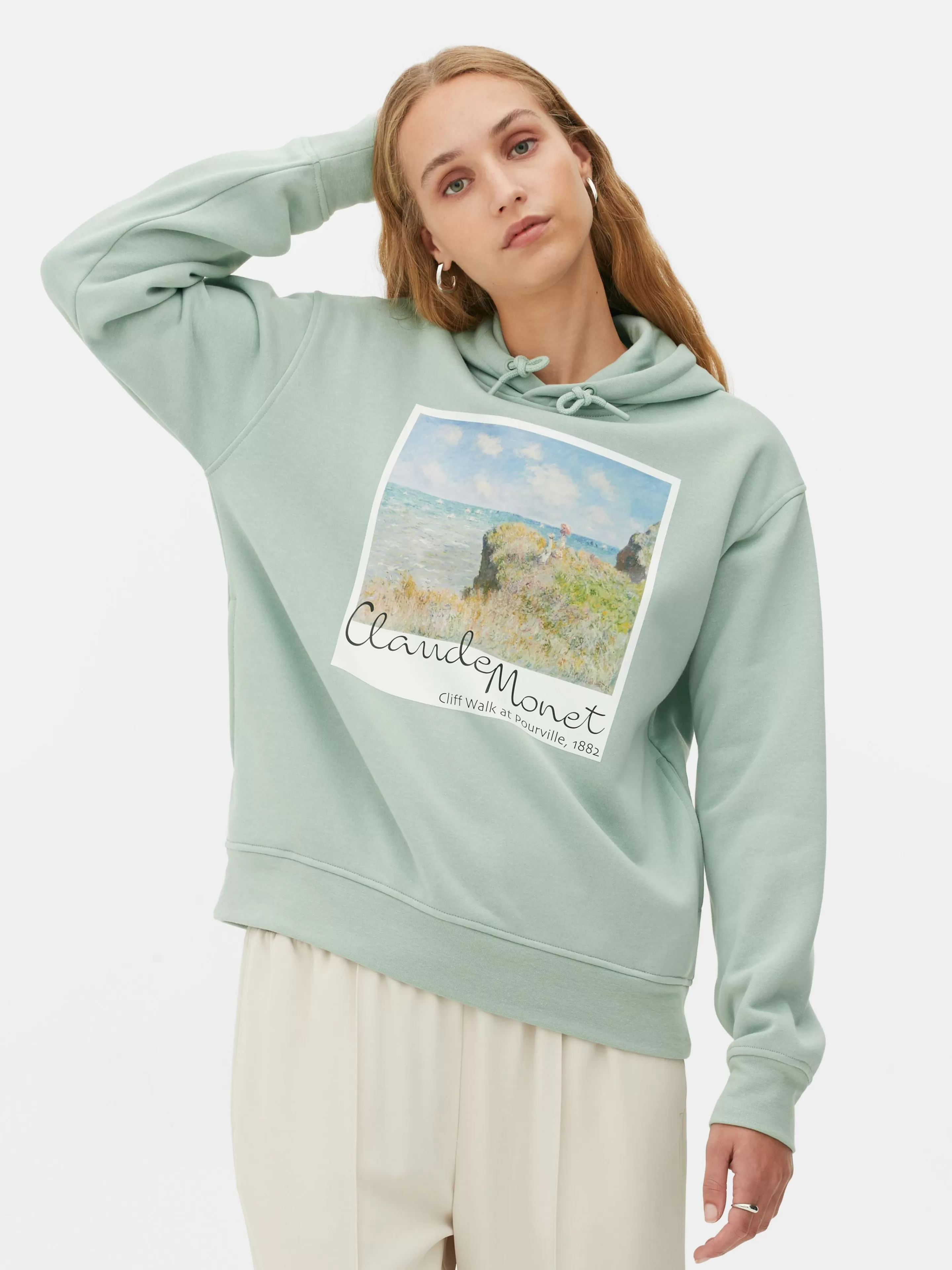 Primark Hoodies Und Sweatshirts | Grafik-T-Shirts Und -Sweatshirts | „Claude Monet“ Hoodie Mintgrün