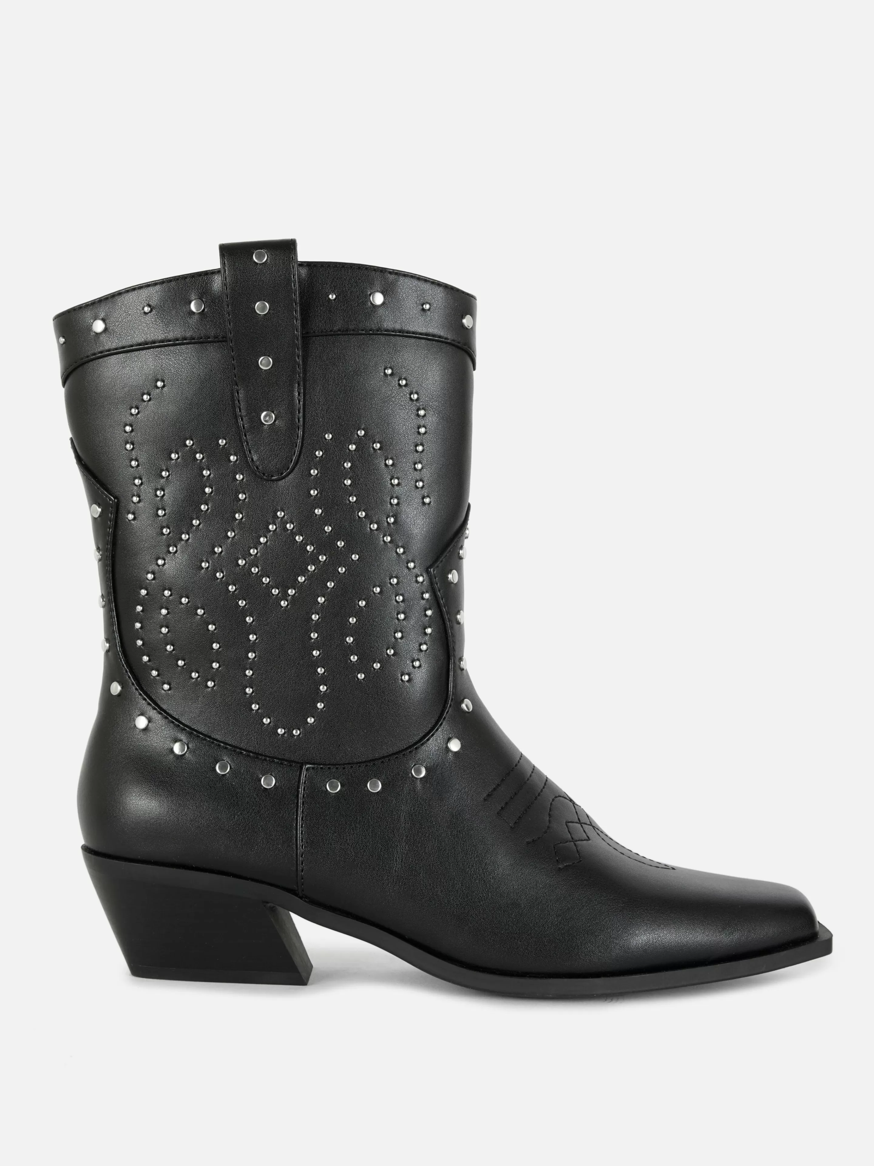 Primark Stiefel | Cowboy-Stiefeletten Mit Nieten Schwarz