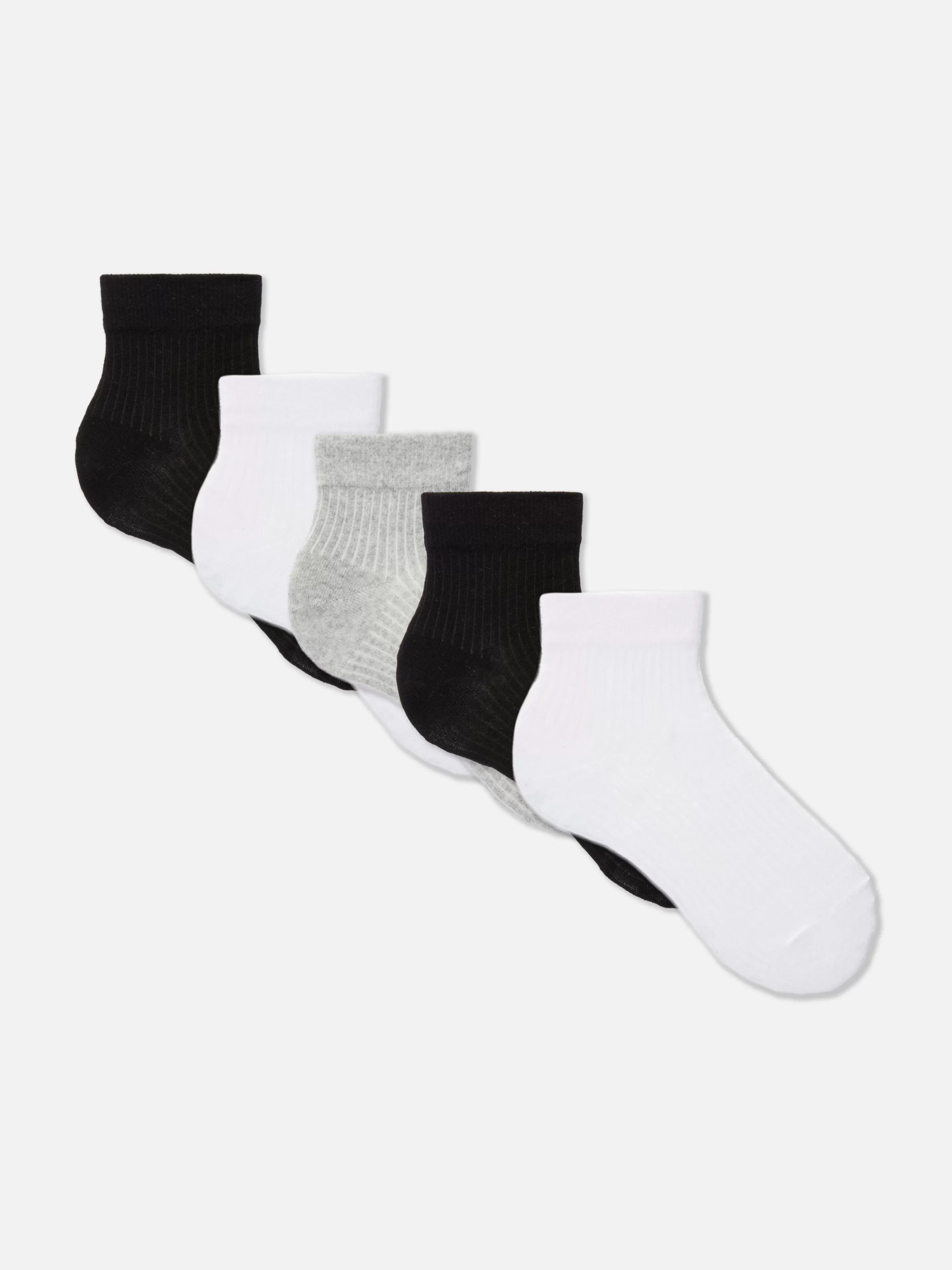 Primark Socken | Crew-Socken, 5er-Pack Schwarz/Weiß