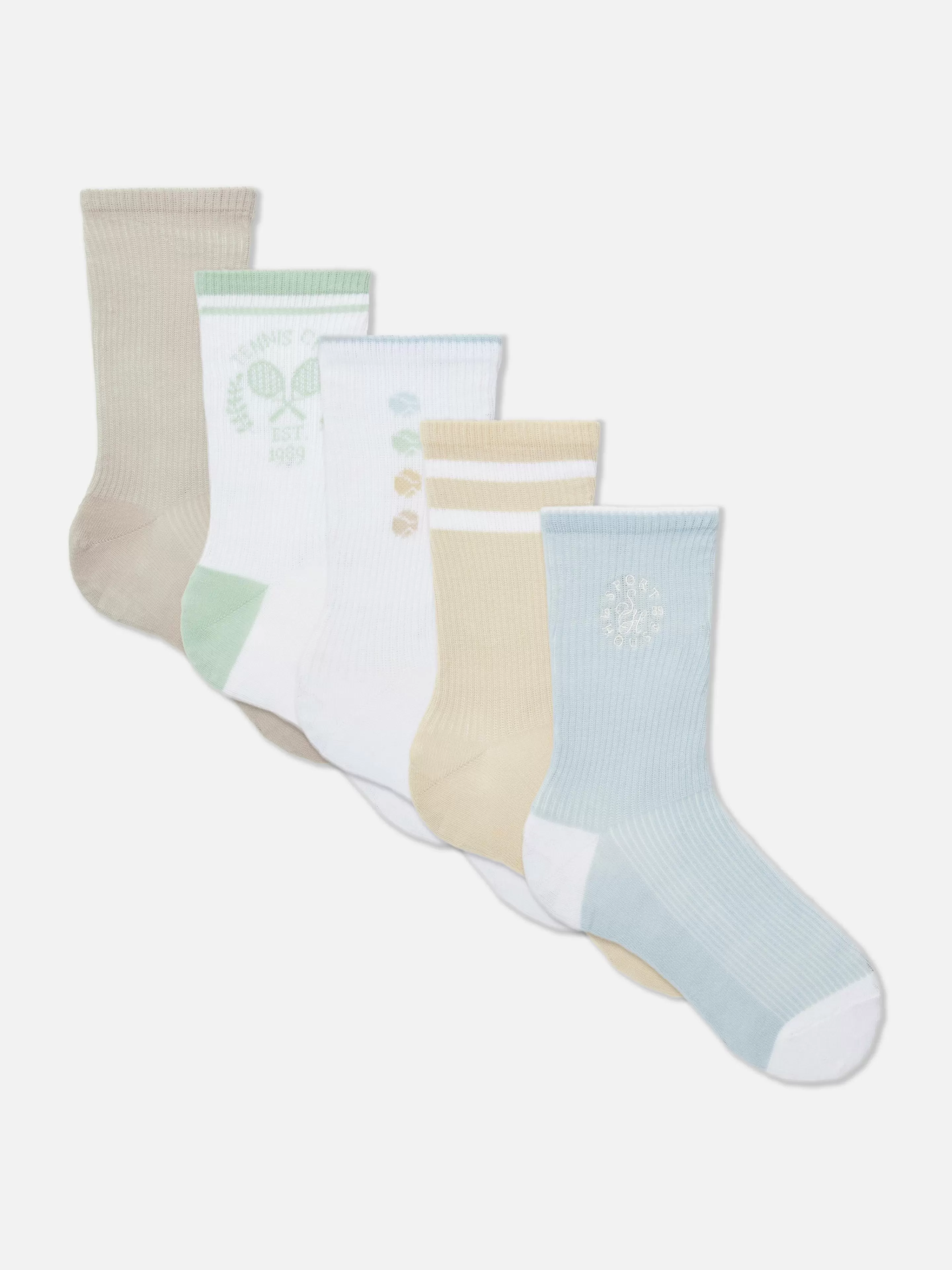 Primark Socken | Crew-Socken Mit Grafik, 5er-Pack Grün