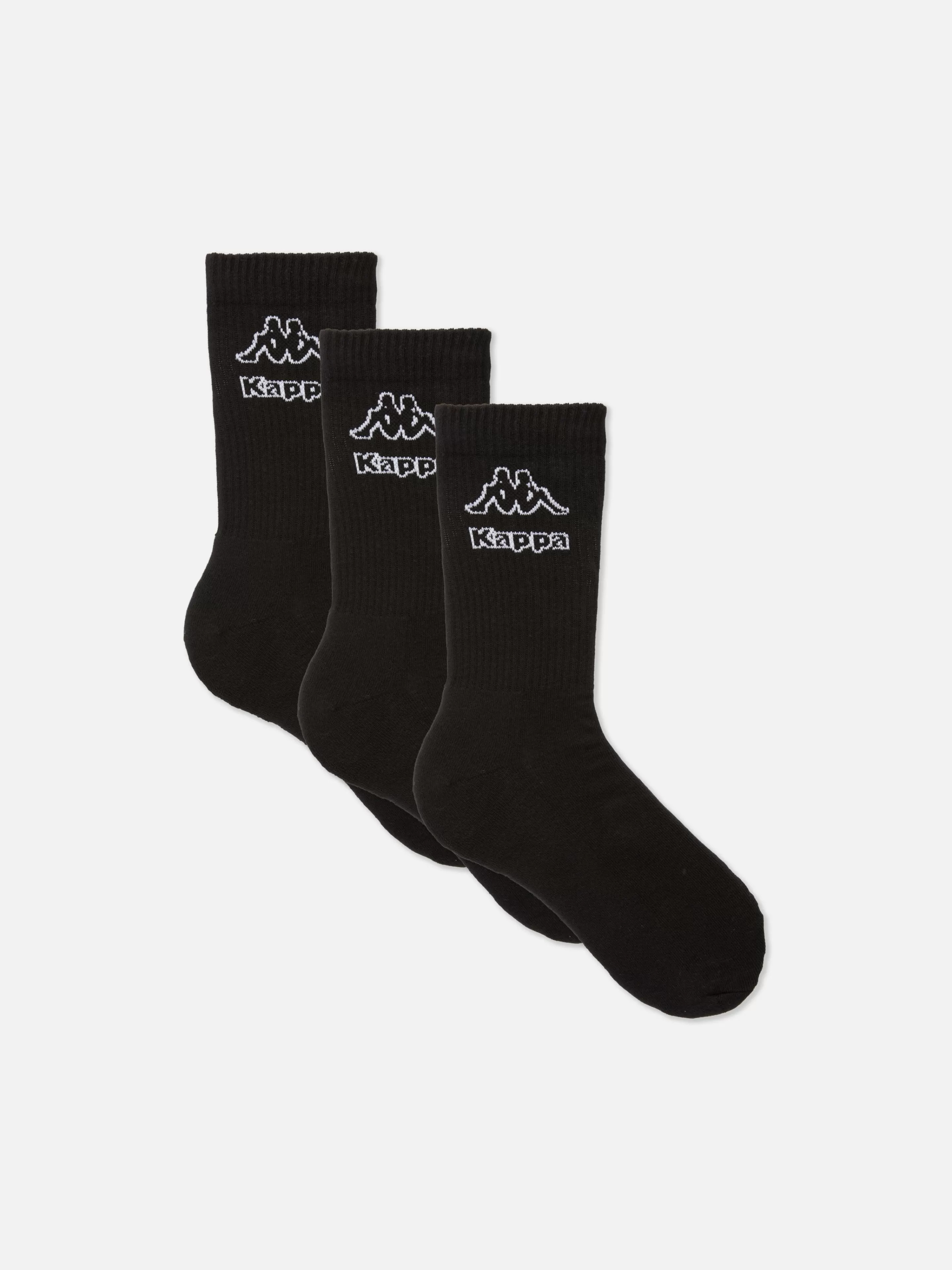 Primark Socken | Sportbekleidung | Crew-Socken Mit „Kappa X “ Logo, 3er-Pack Schwarz