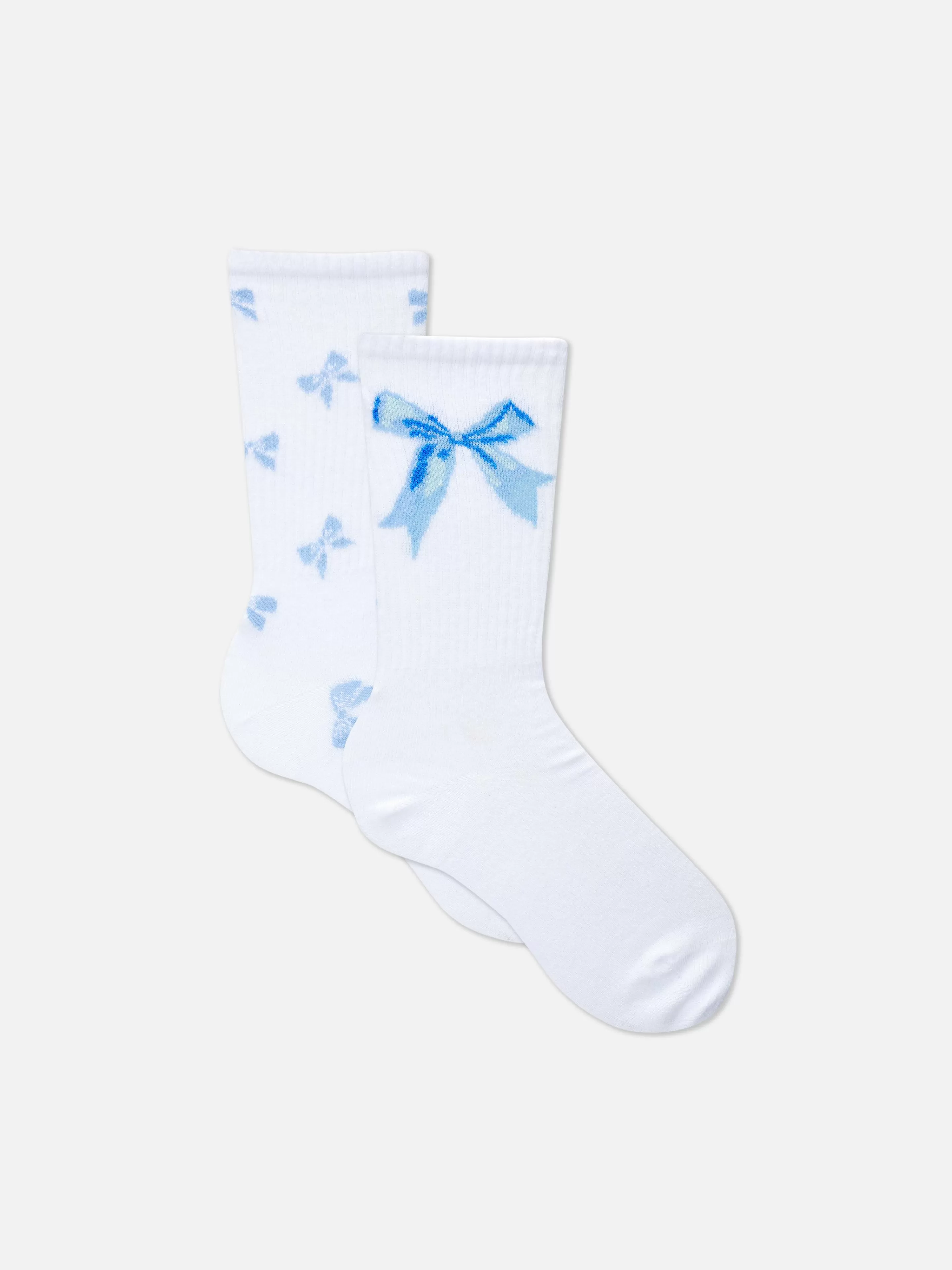 Primark Socken | Crew-Socken Mit Koketter Schleife, 2er-Pack Blau