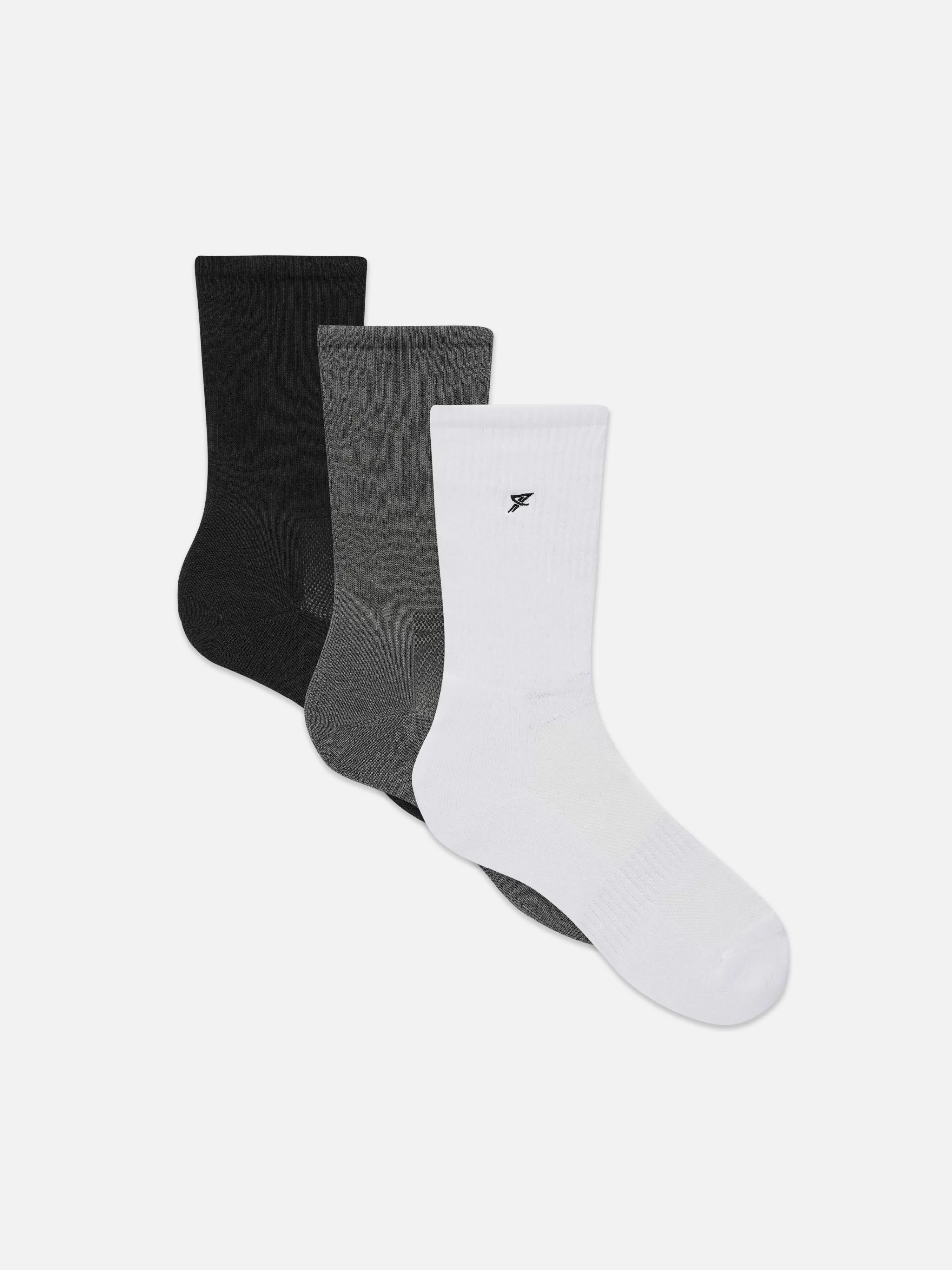 Primark Socken | Fitnesskleidung Und Activewear | Crew-Sportsocken, 3er-Pack Anthrazitfarben