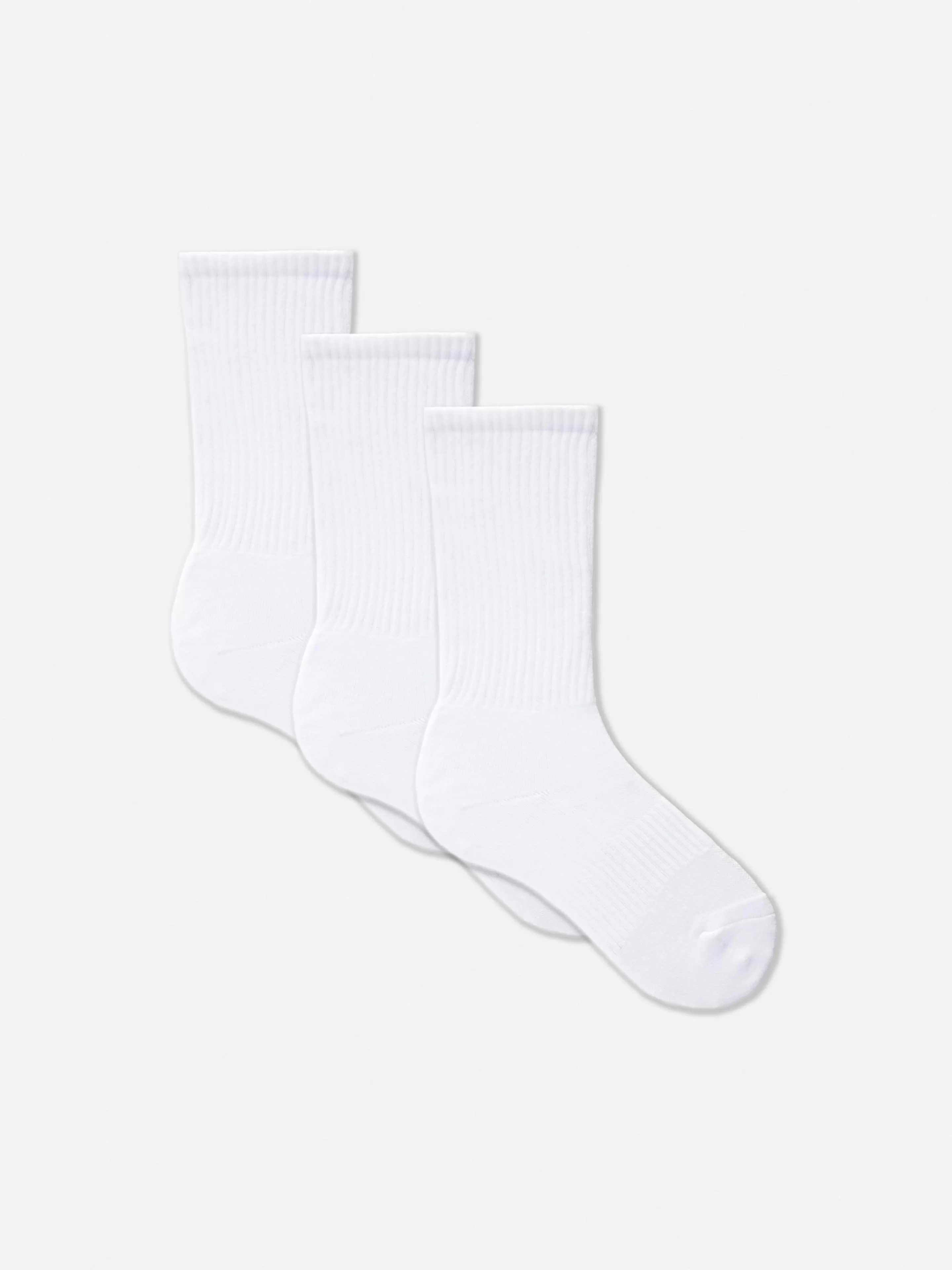 Primark Socken | Crew-Sportsocken, 3er-Pack Weiß