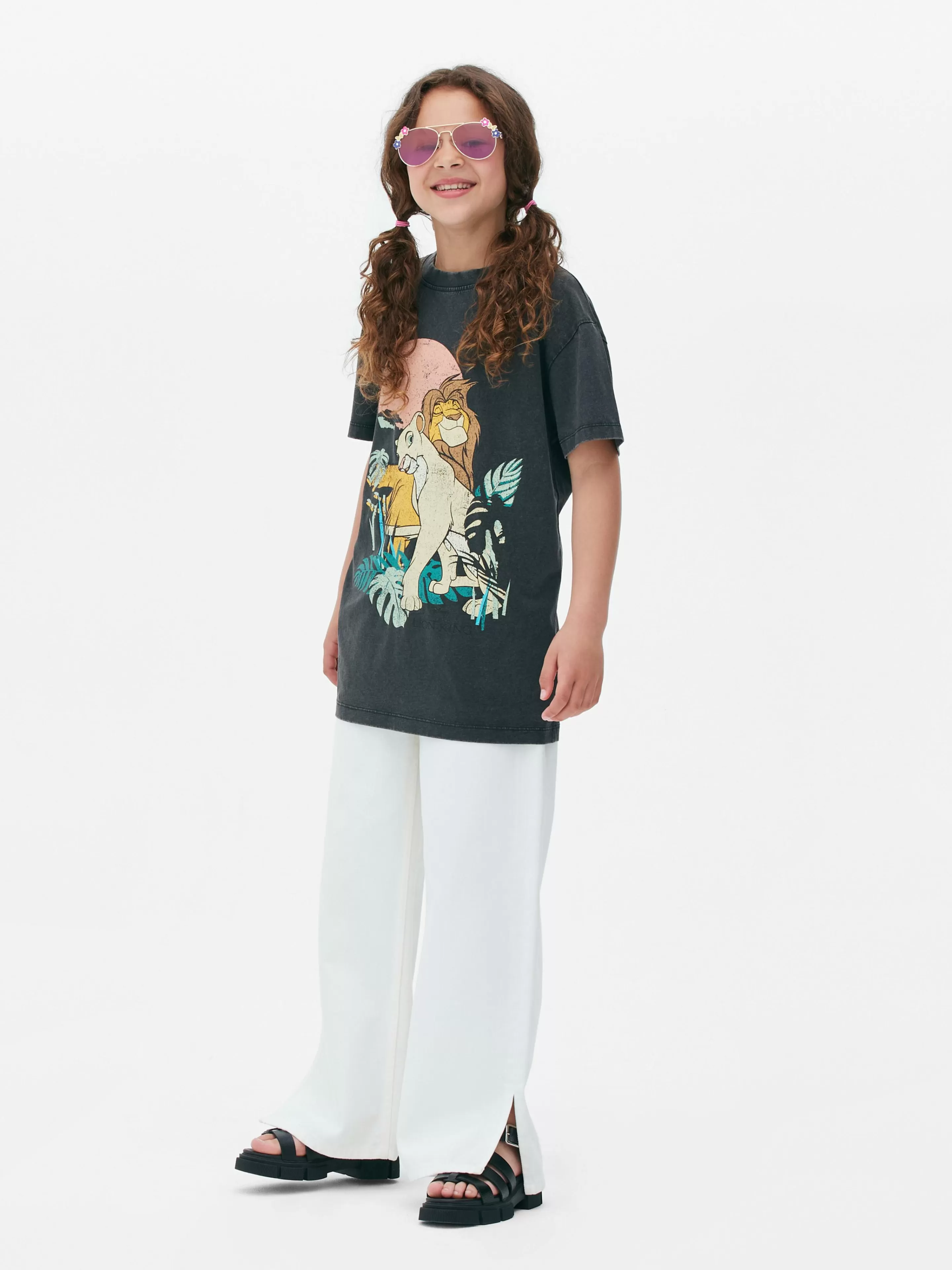 Primark Tops Und T-Shirts | „Disney Der König Der Löwen“ T-Shirt In Acid-Wash-Optik Zum 30. Jubiläum Anthrazitfarben