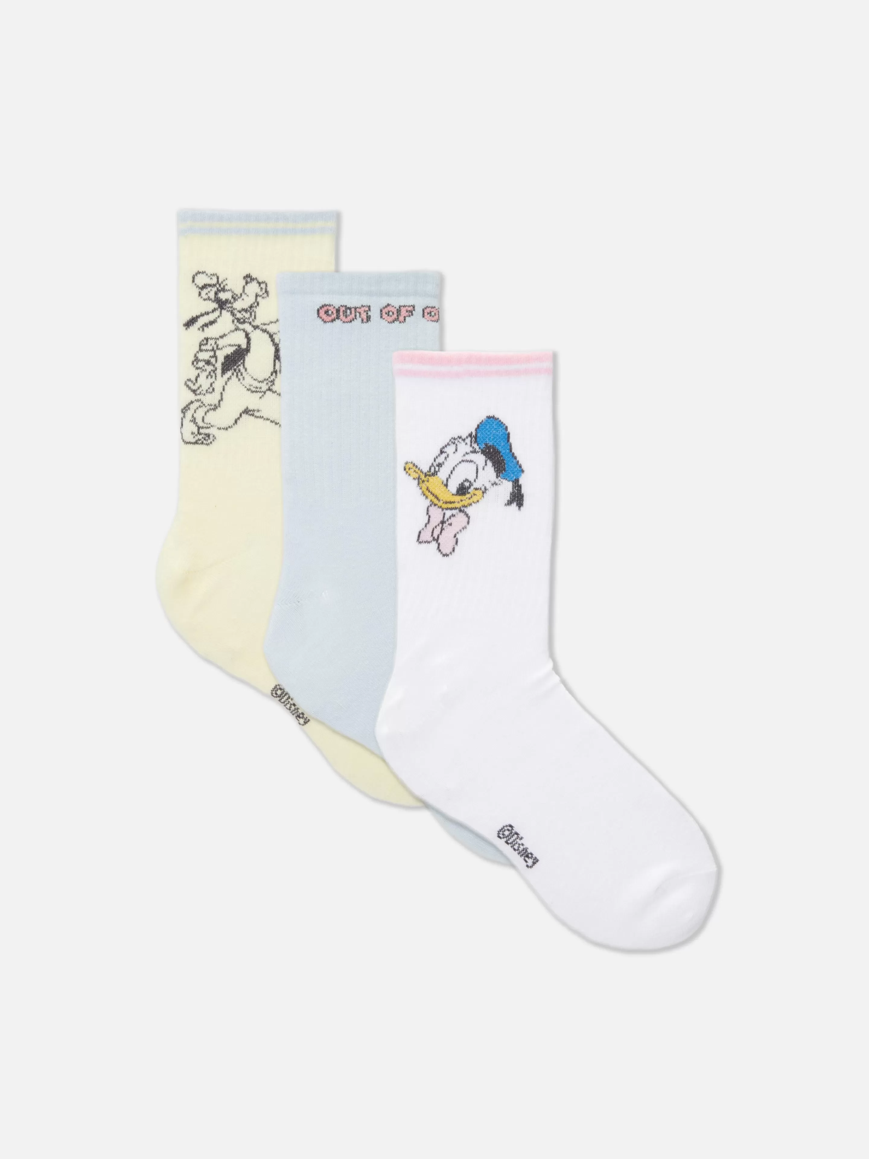 Primark Socken | „Disney Donald Duck And Goofy“ Crew-Socken, 3er-Pack Multi