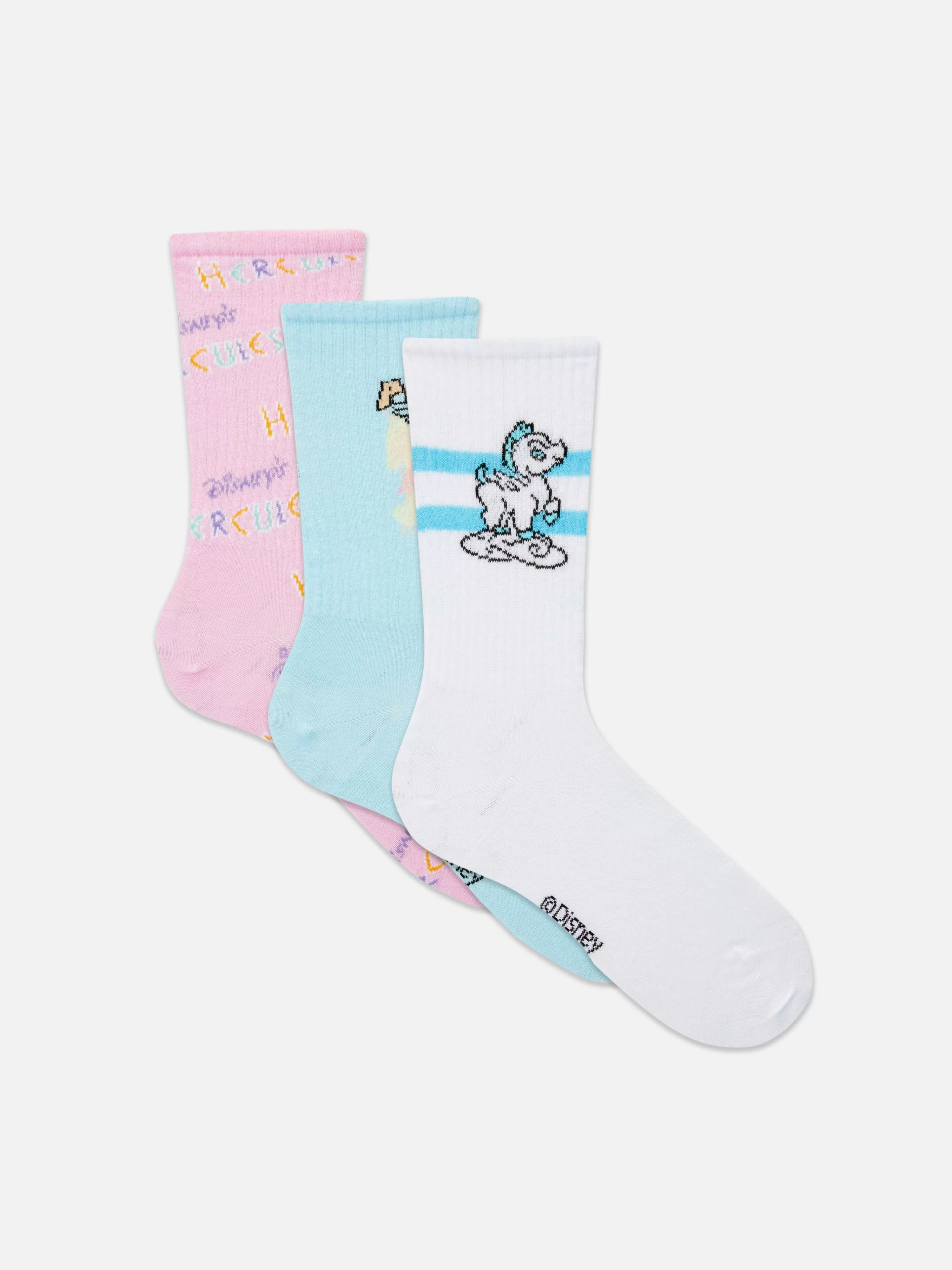 Primark Socken | „Disney Hercules“ Crew-Socken, 3er-Pack Multi