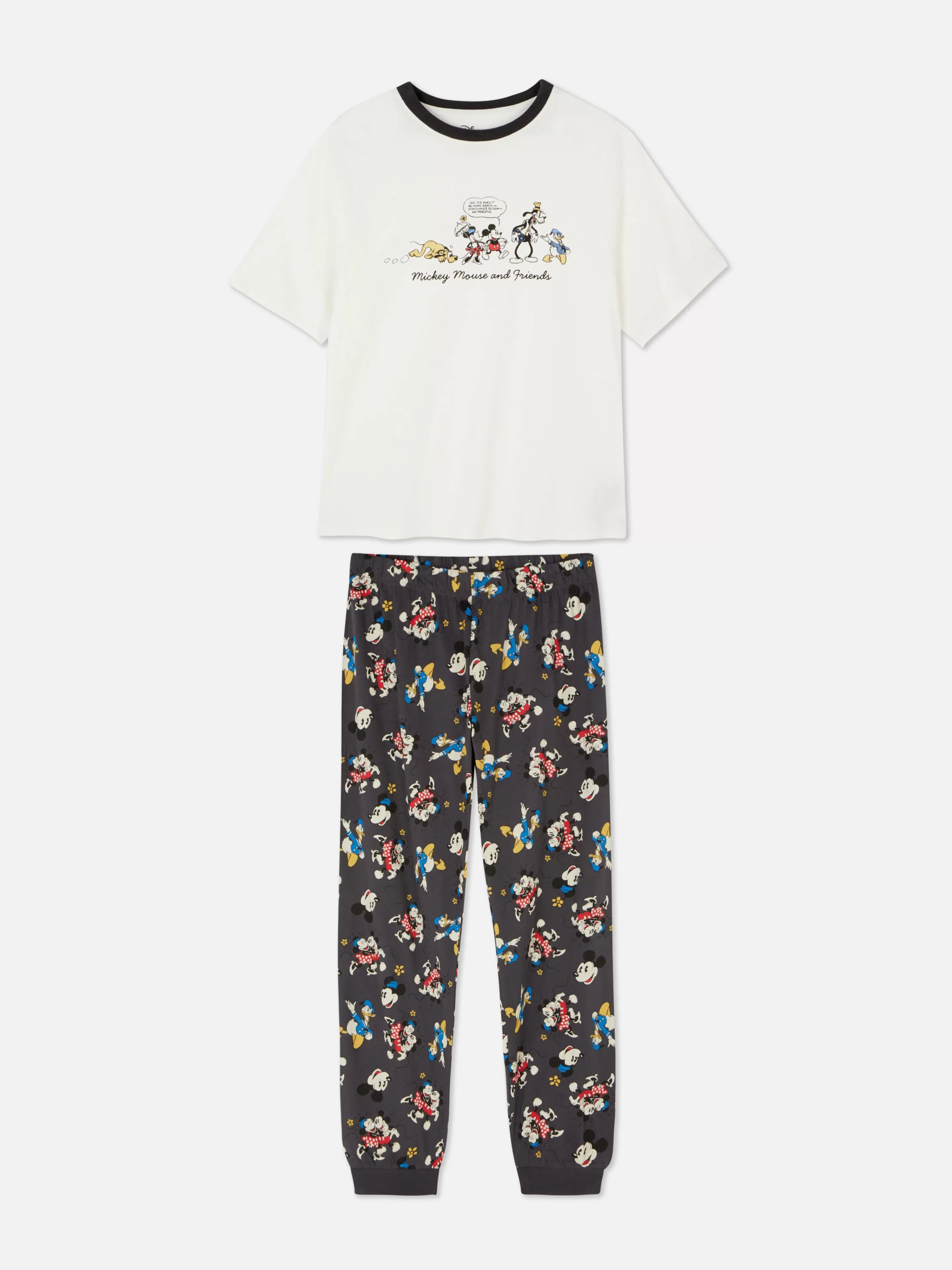 Primark Schlafanzüge | „Disney“ Jersey-Schlafanzug Mit Print Elfenbeinfarben