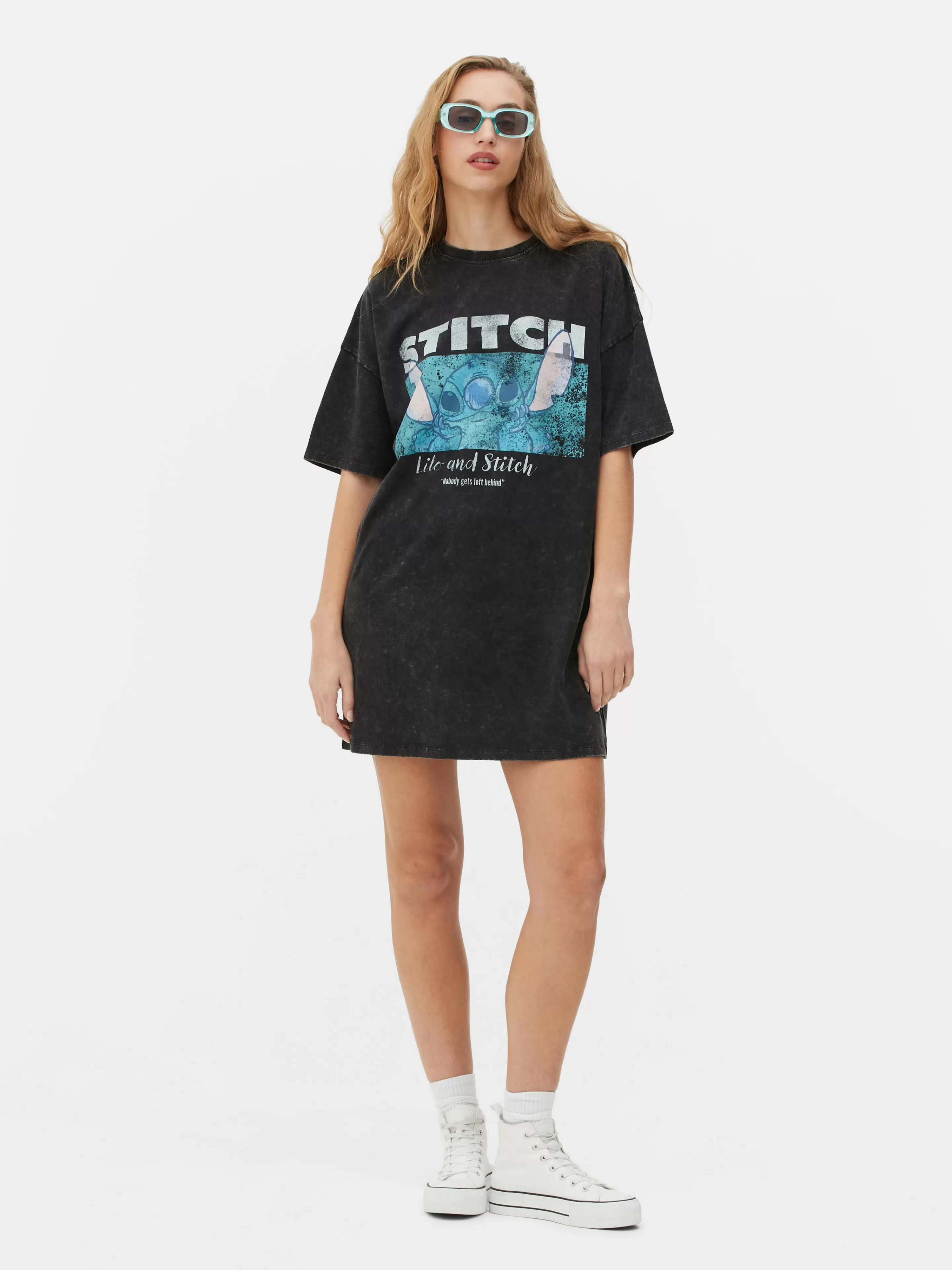 Primark Kleider | „Disney Lilo & Stitch“ T-Shirt-Kleid Anthrazitfarben