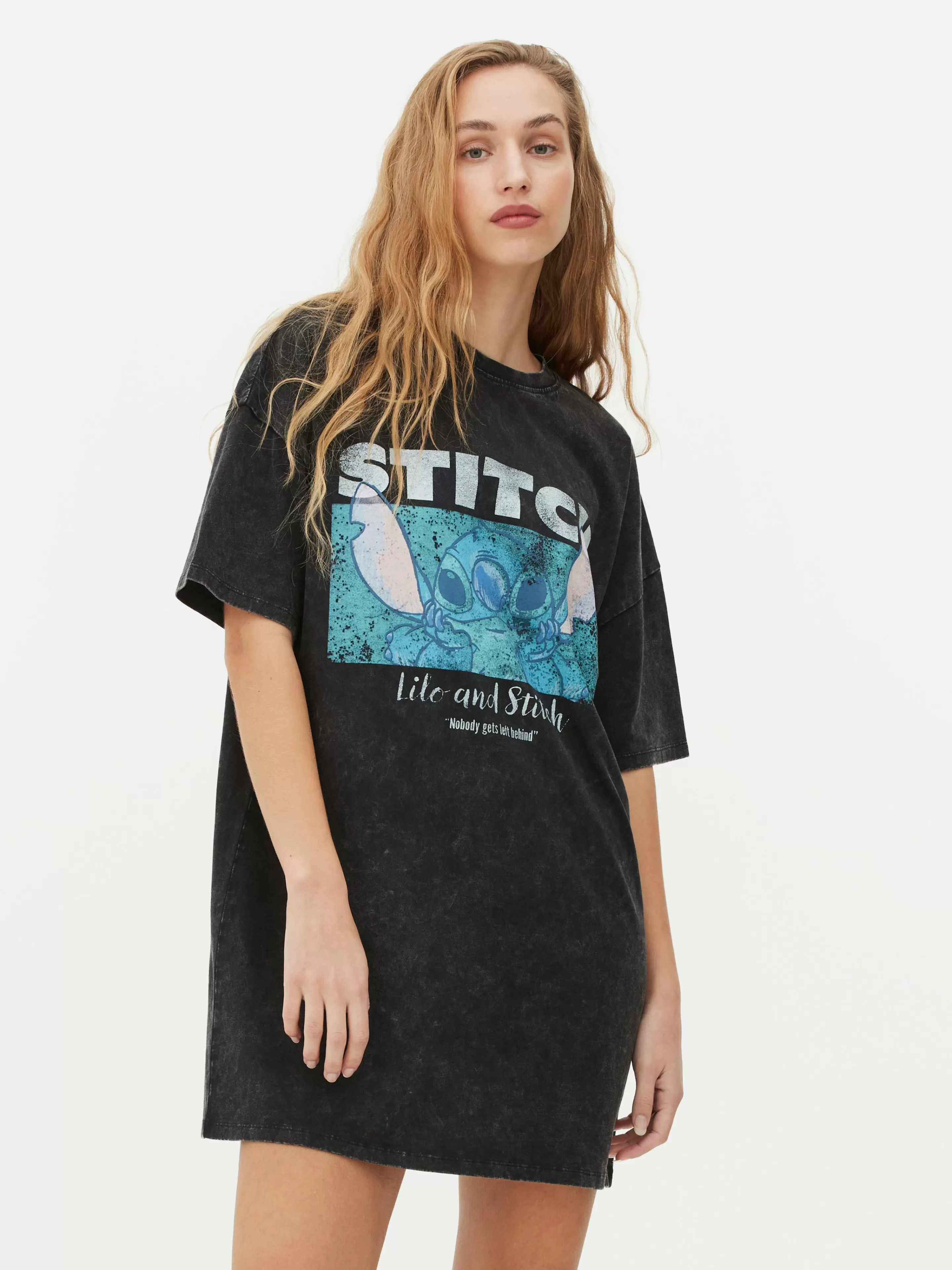 Primark Kleider | „Disney Lilo & Stitch“ T-Shirt-Kleid Anthrazitfarben