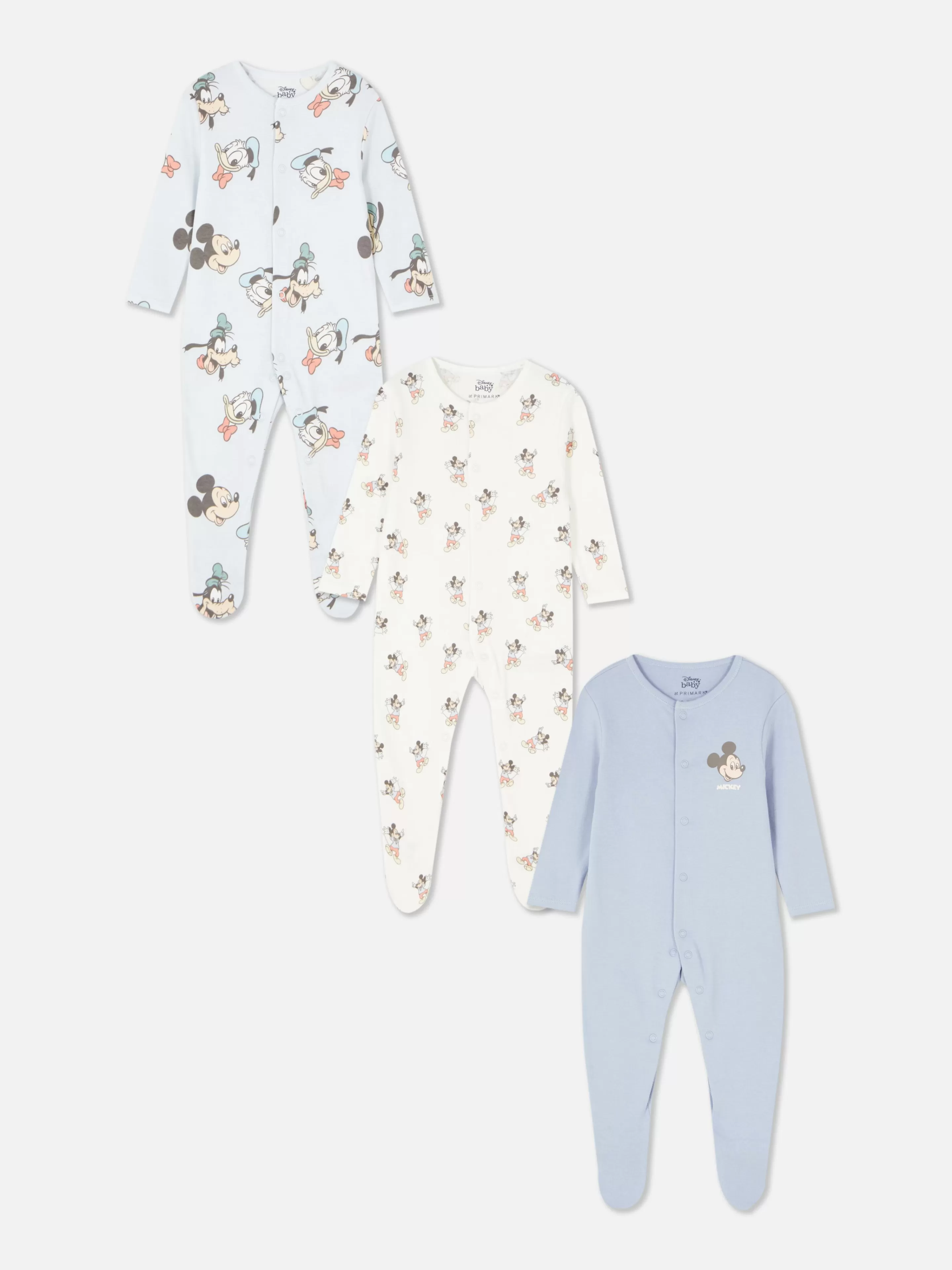 Primark Babygirls Und Strampler | „Disney Micky Maus & Freunde“ Schlafanzüge, 3er-Pack Blau