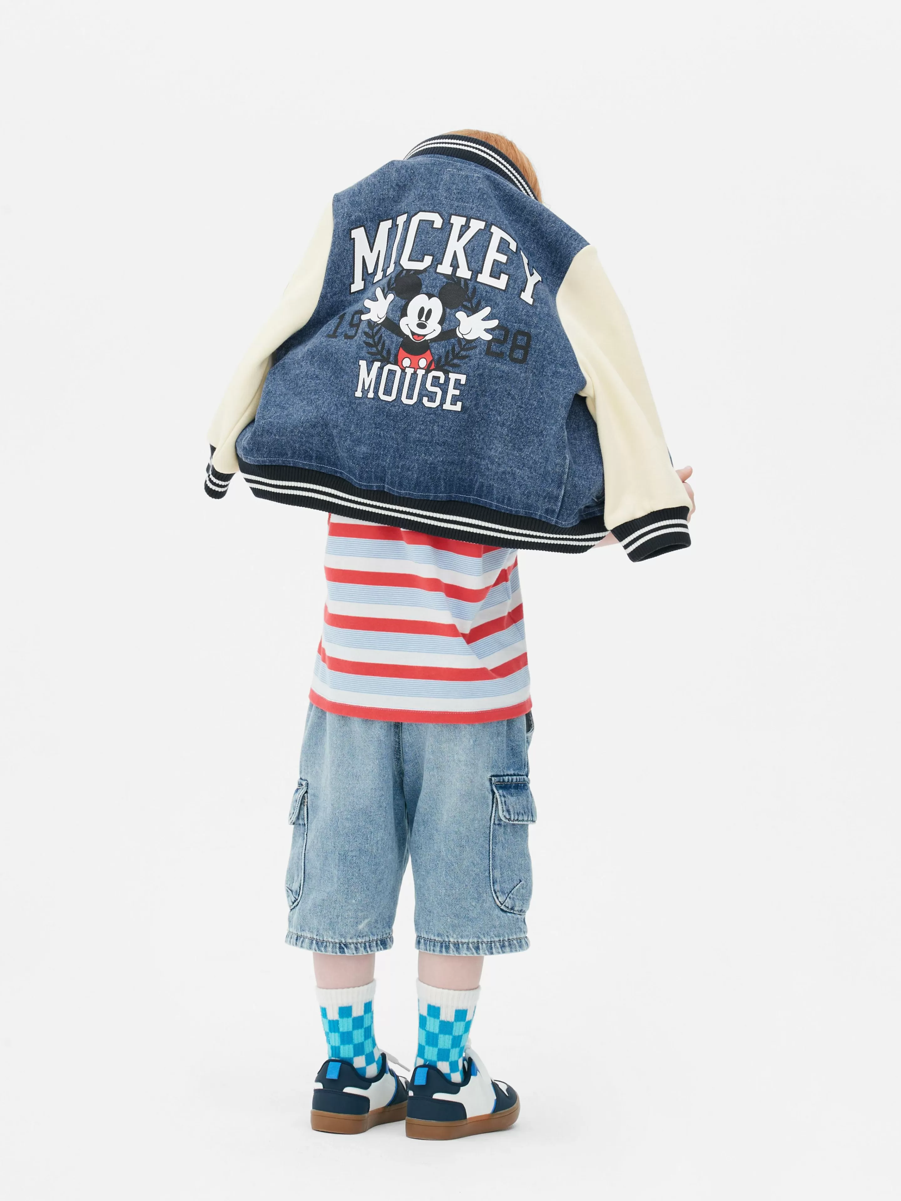 Primark Jacken Und Mäntel | „Disney Micky Maus“ Jeansjacke Im College-Stil Blau