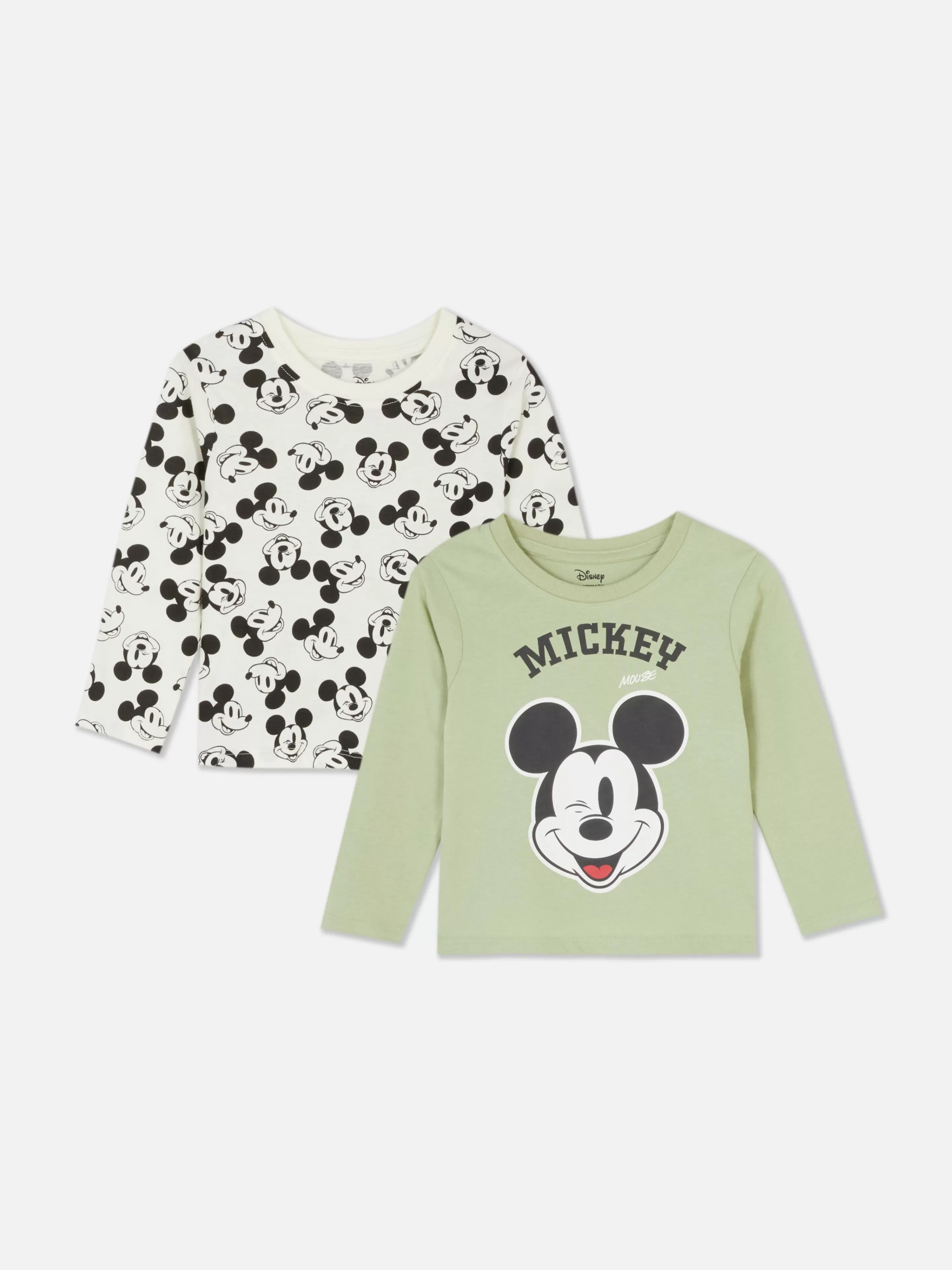 Primark Tops Und T-Shirts | „Disney Micky Maus“ Langarmshirt, 2er-Pack Grün