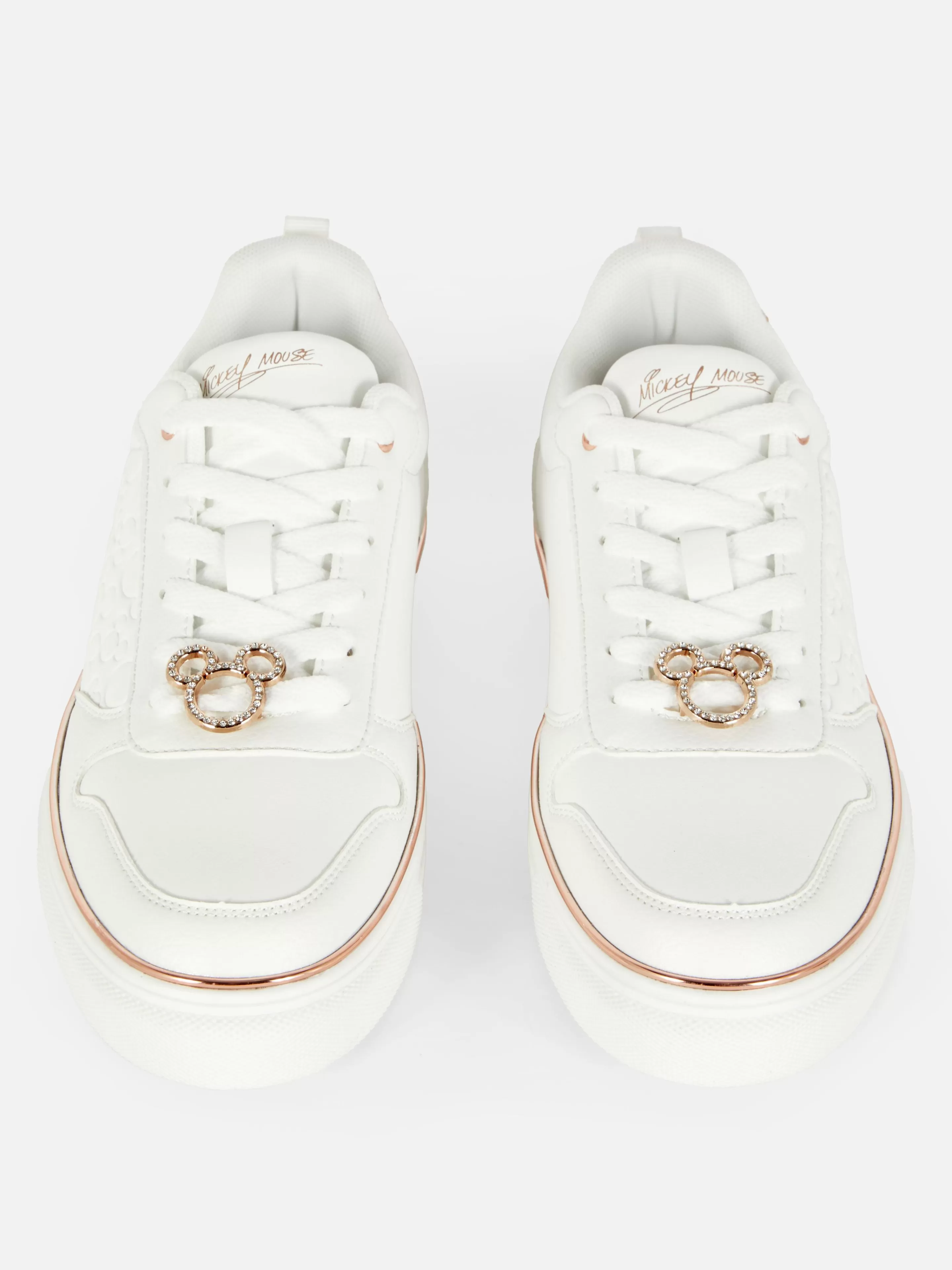 Primark Sneakers | „Disney Micky Maus“ Low-Top-Sneaker Mit Glitzer Weiß