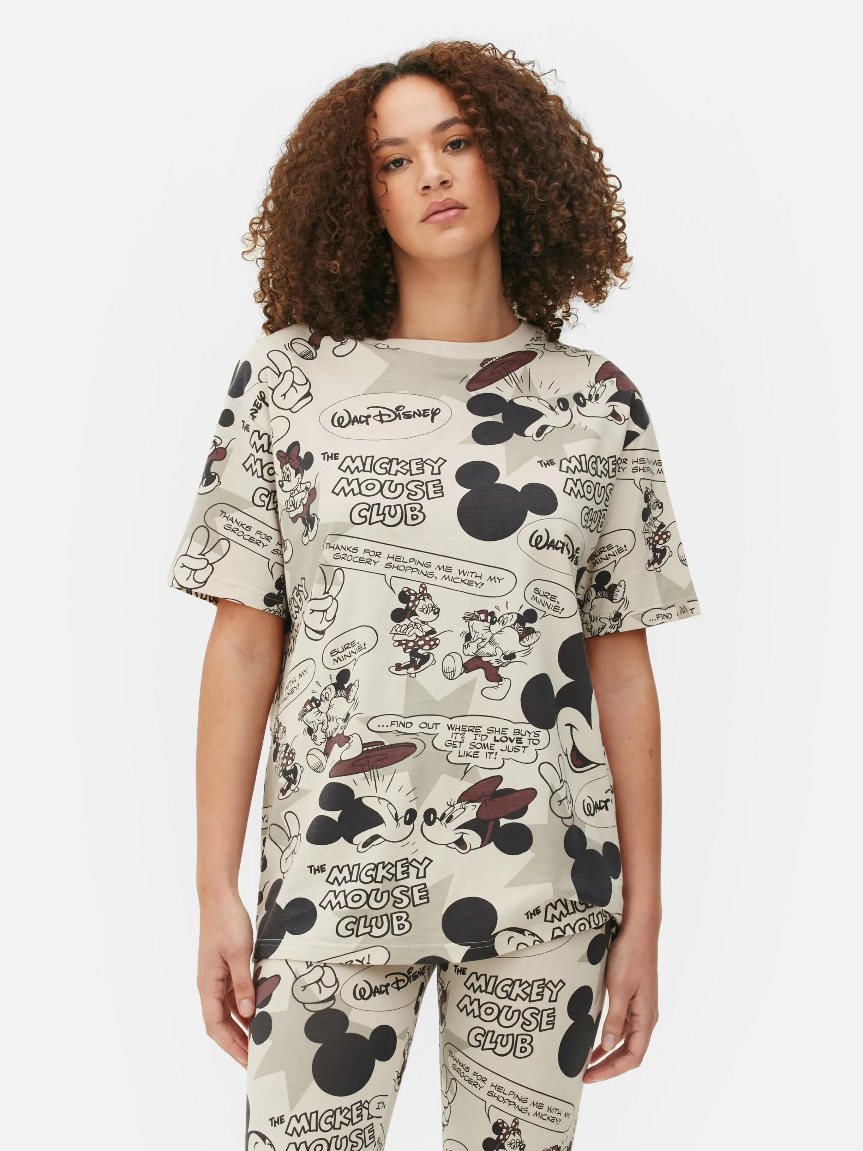 Primark Schlafanzugoberteile | „Disney Micky Maus“ Schlafanzugtop Taupefarben