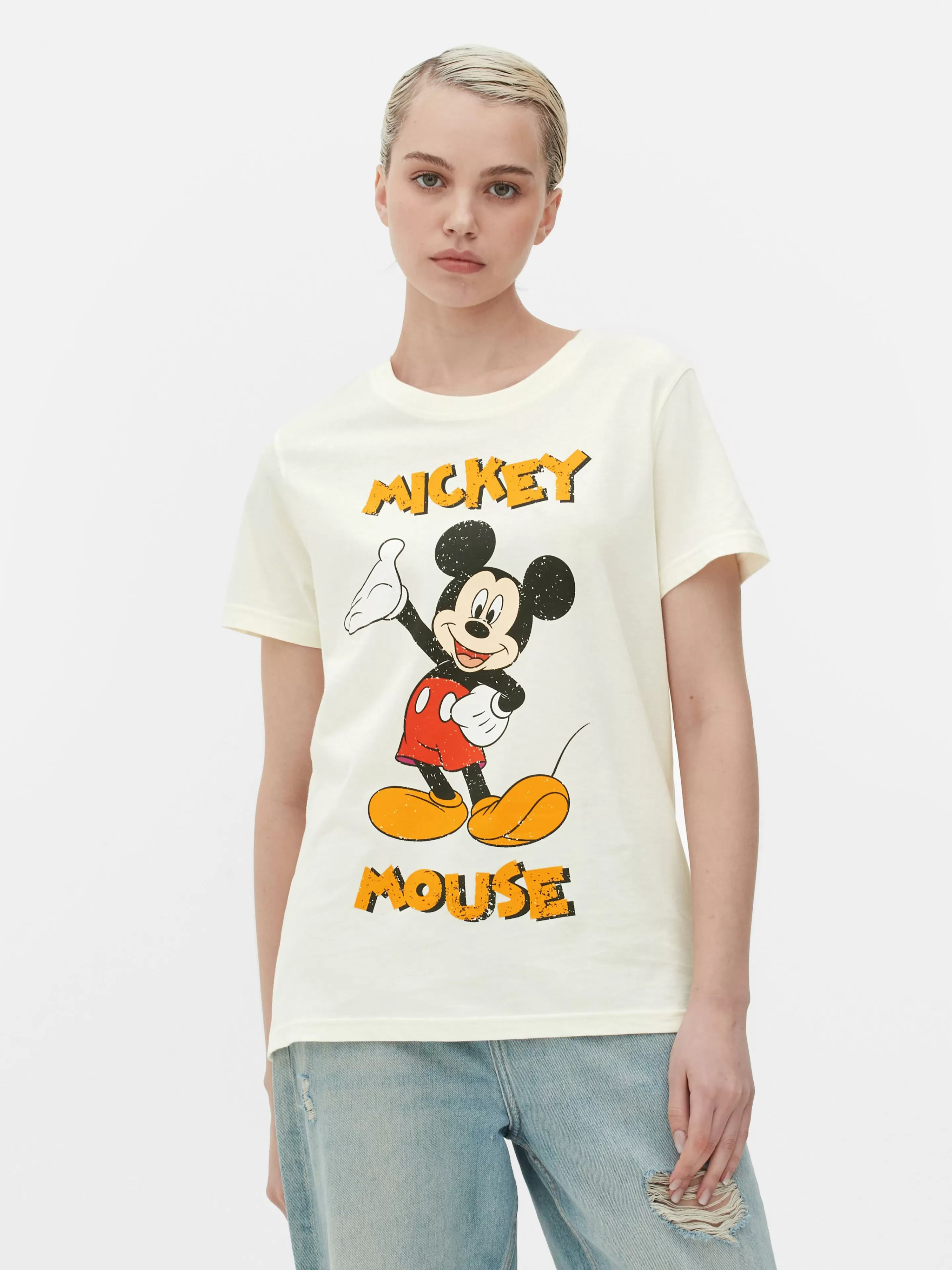 Primark Tops Und T-Shirts | „Disney Micky Maus“ T-Shirt Beige