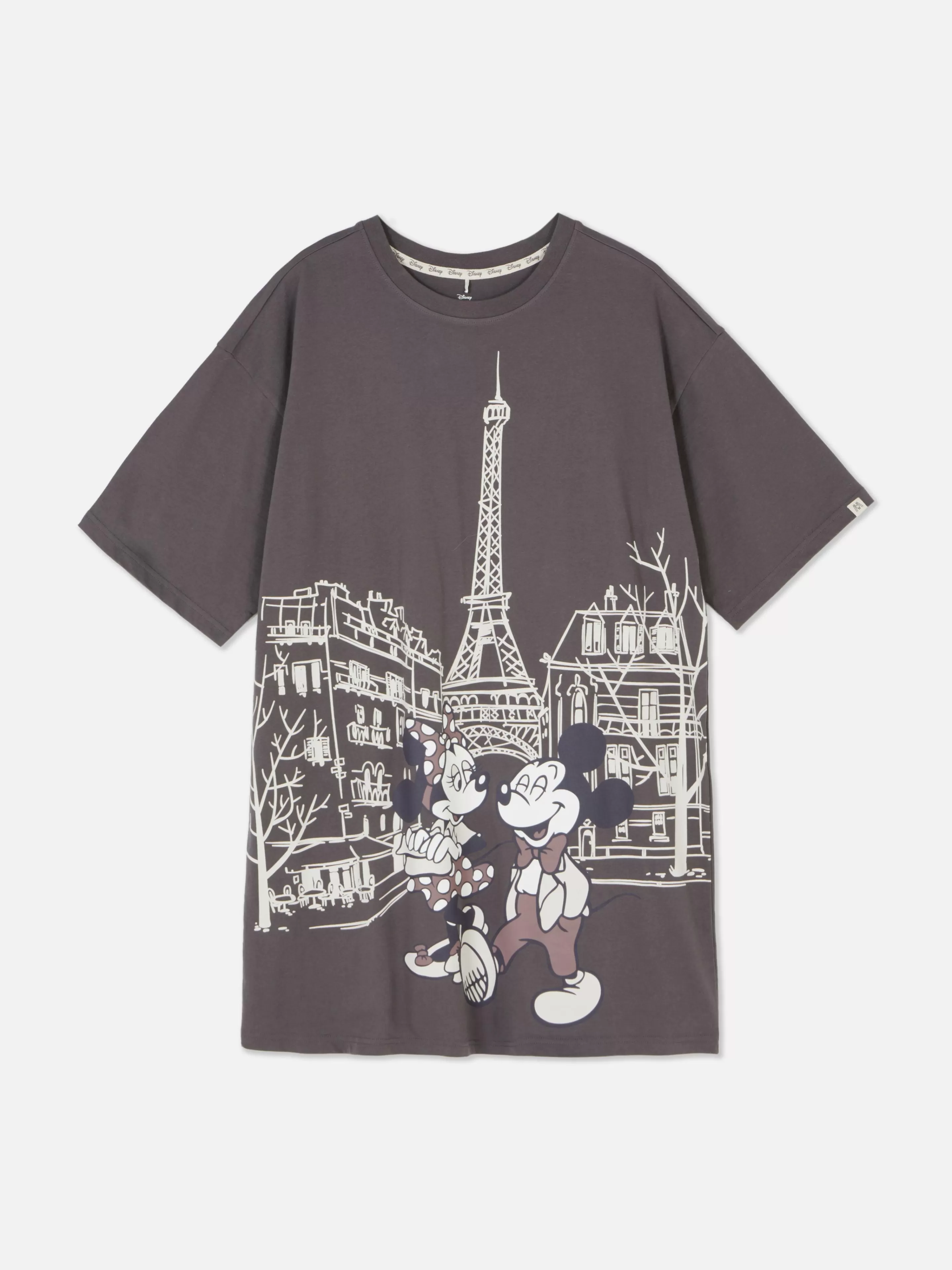 Primark Schlafshirts Und Nachthemden | „Disney Micky Maus Und Minnie Maus“ Schlaf-T-Shirt Anthrazitfarben